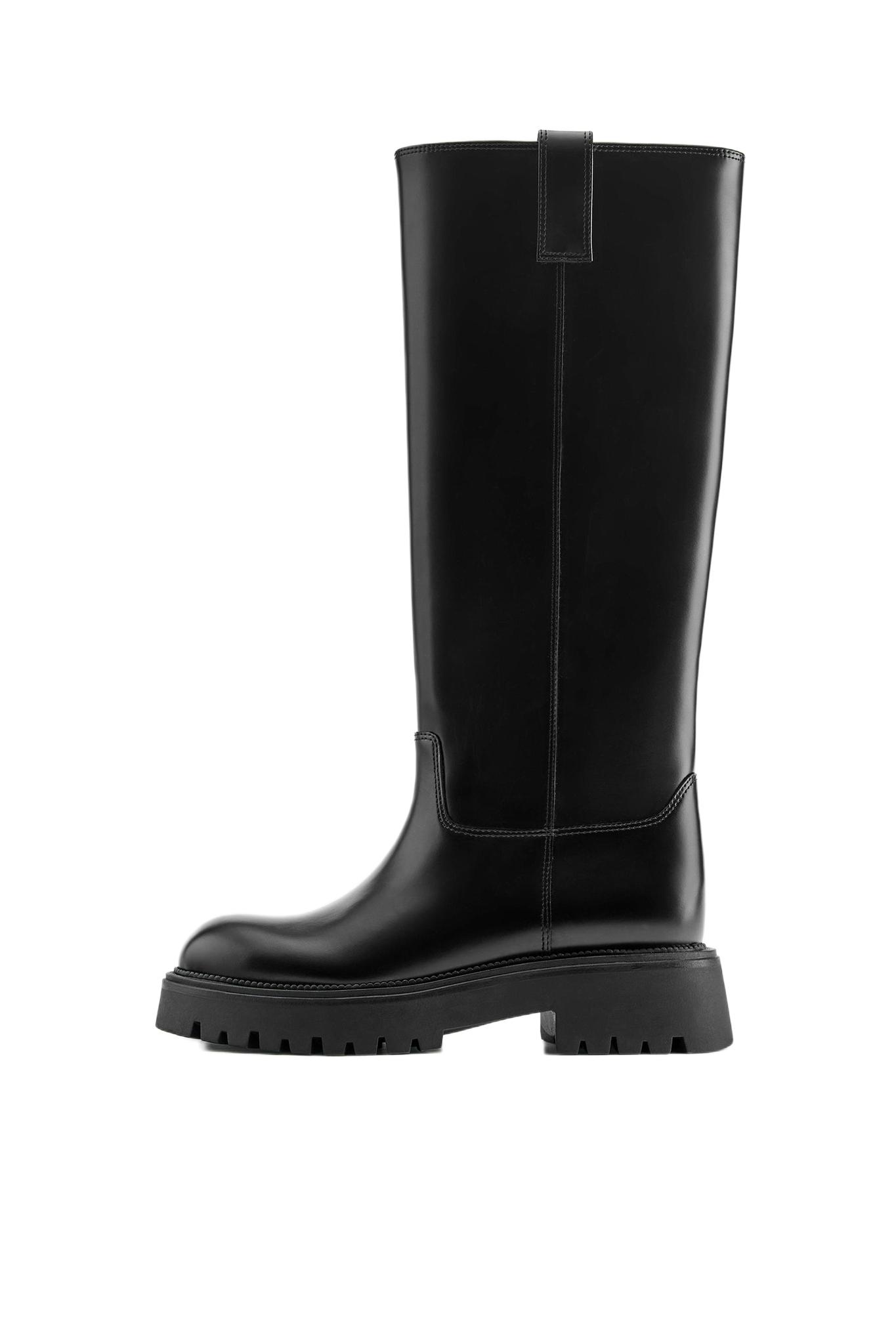 Flat high boots — Black