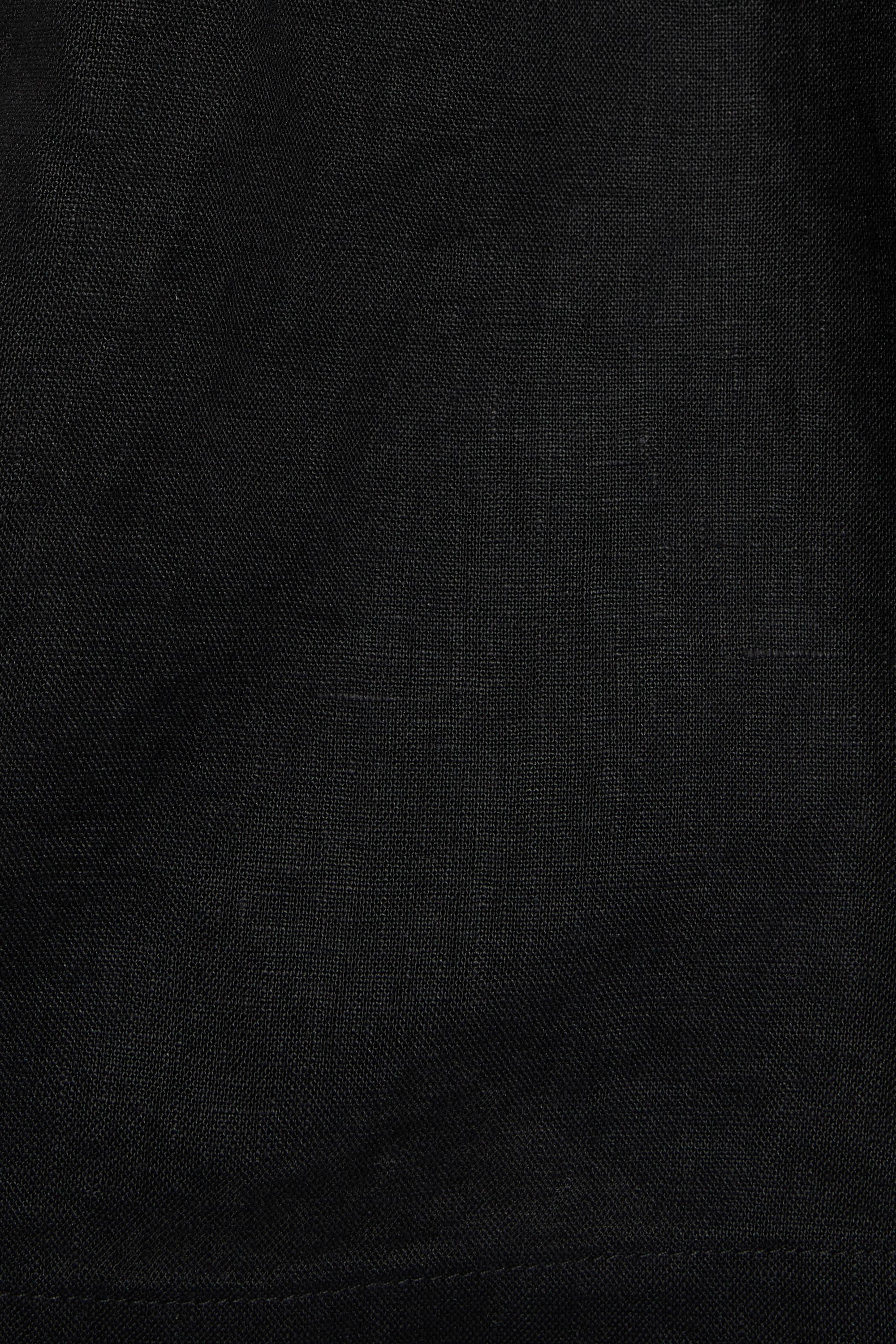 100% linen Bermuda sweat shorts — Black