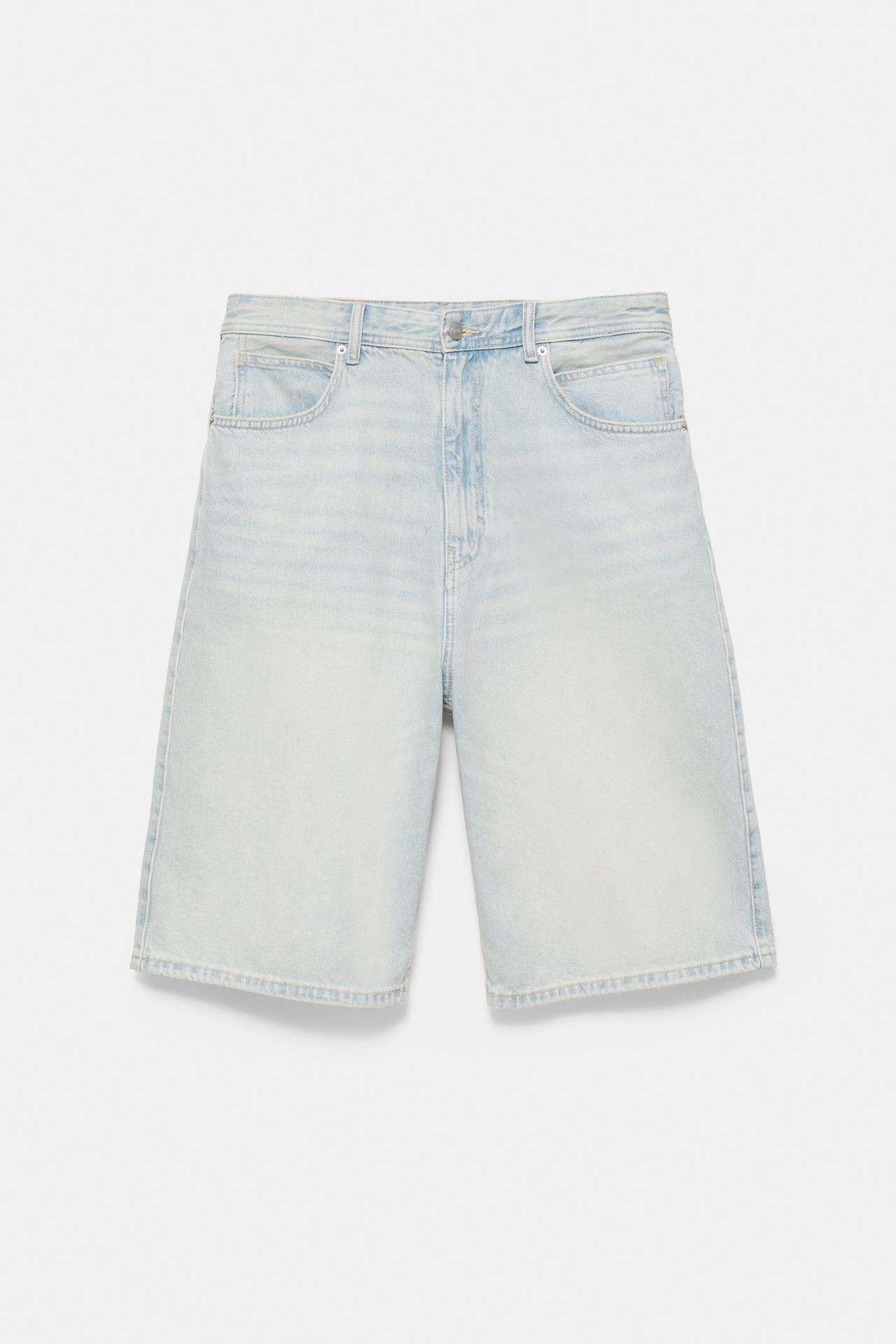 STWD skater denim Bermuda shorts — Pale indigo
