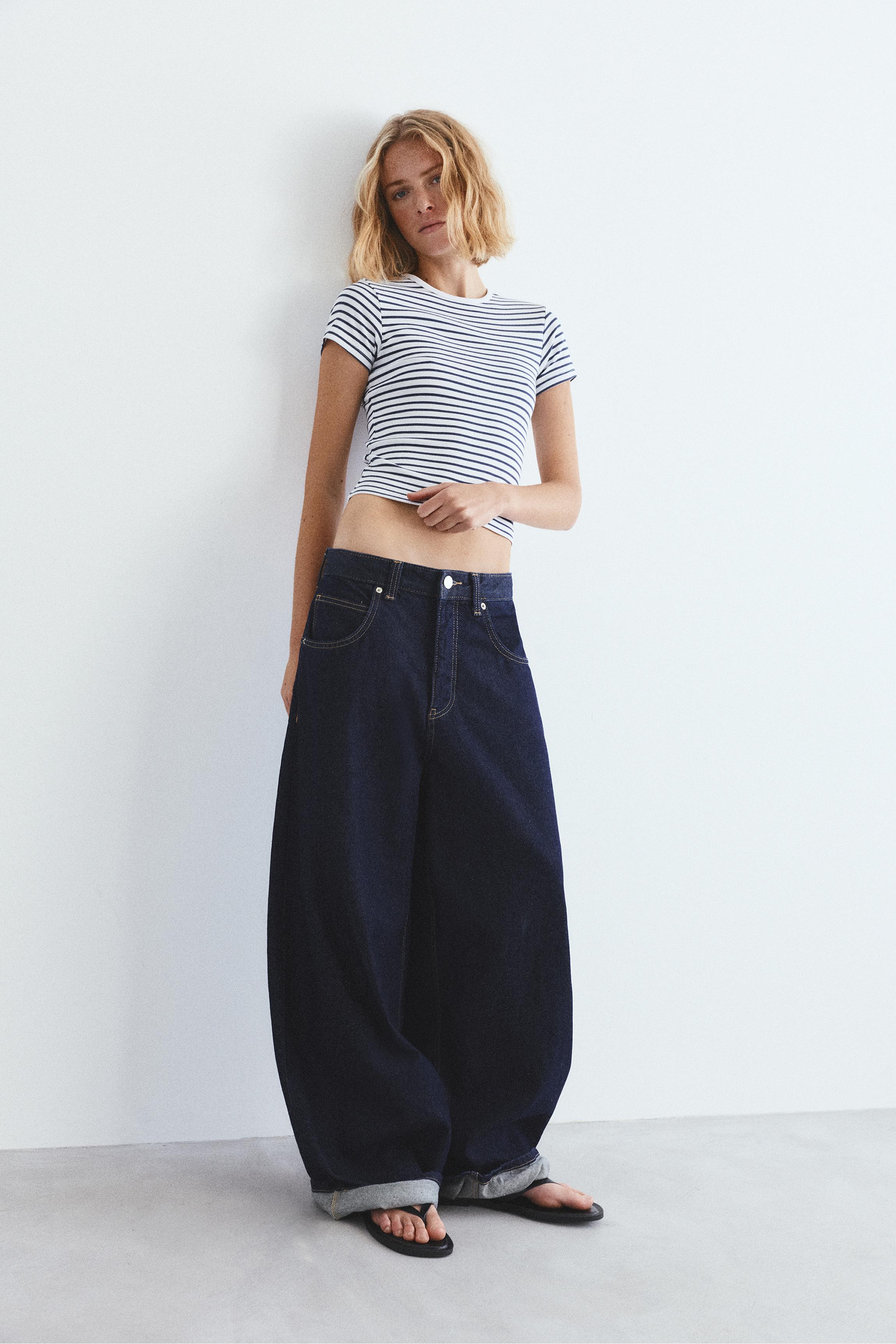 Ribbed short sleeve T-shirt — Striped