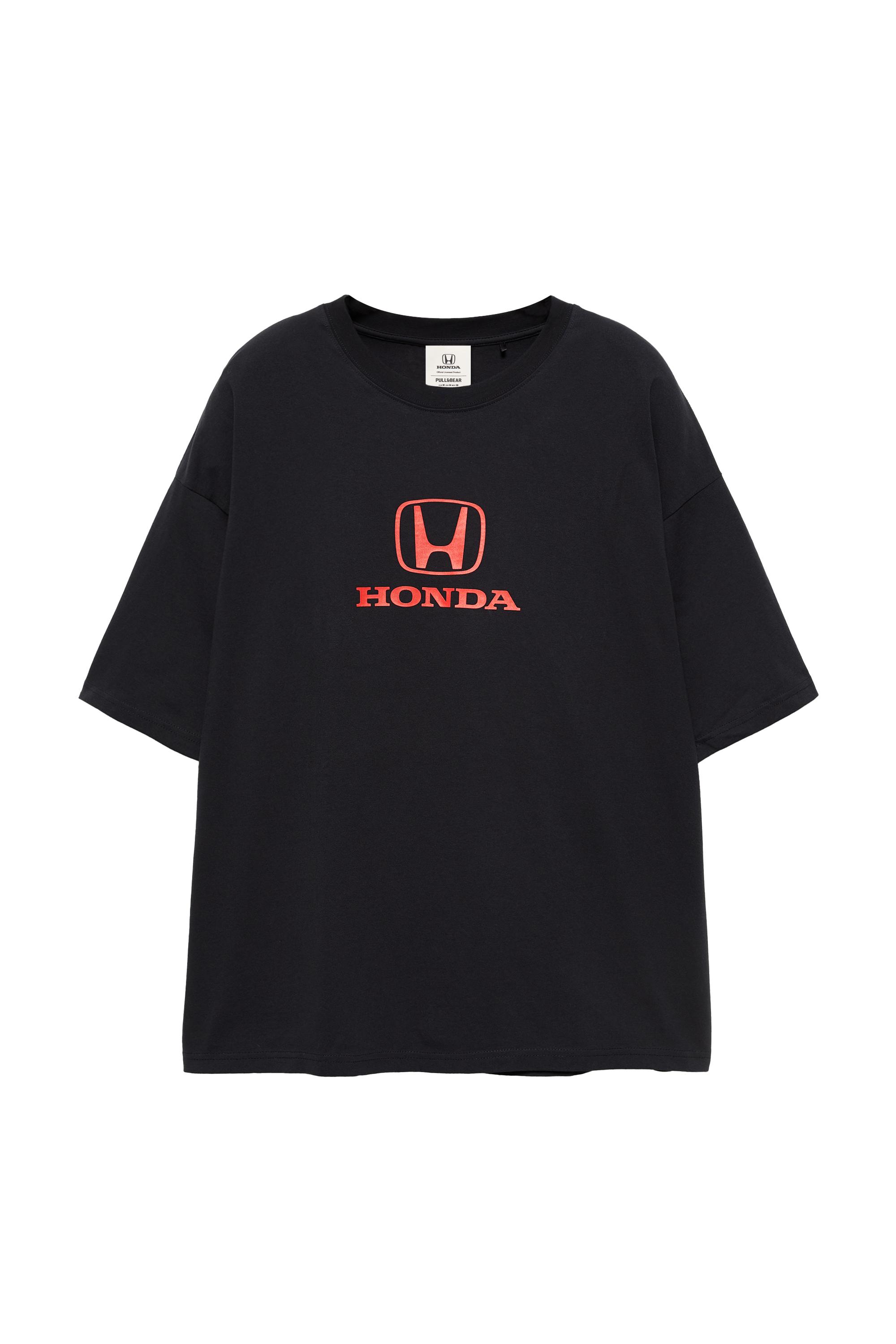 Pull&Bear Honda logolu relaxed fit tişört görsel 4