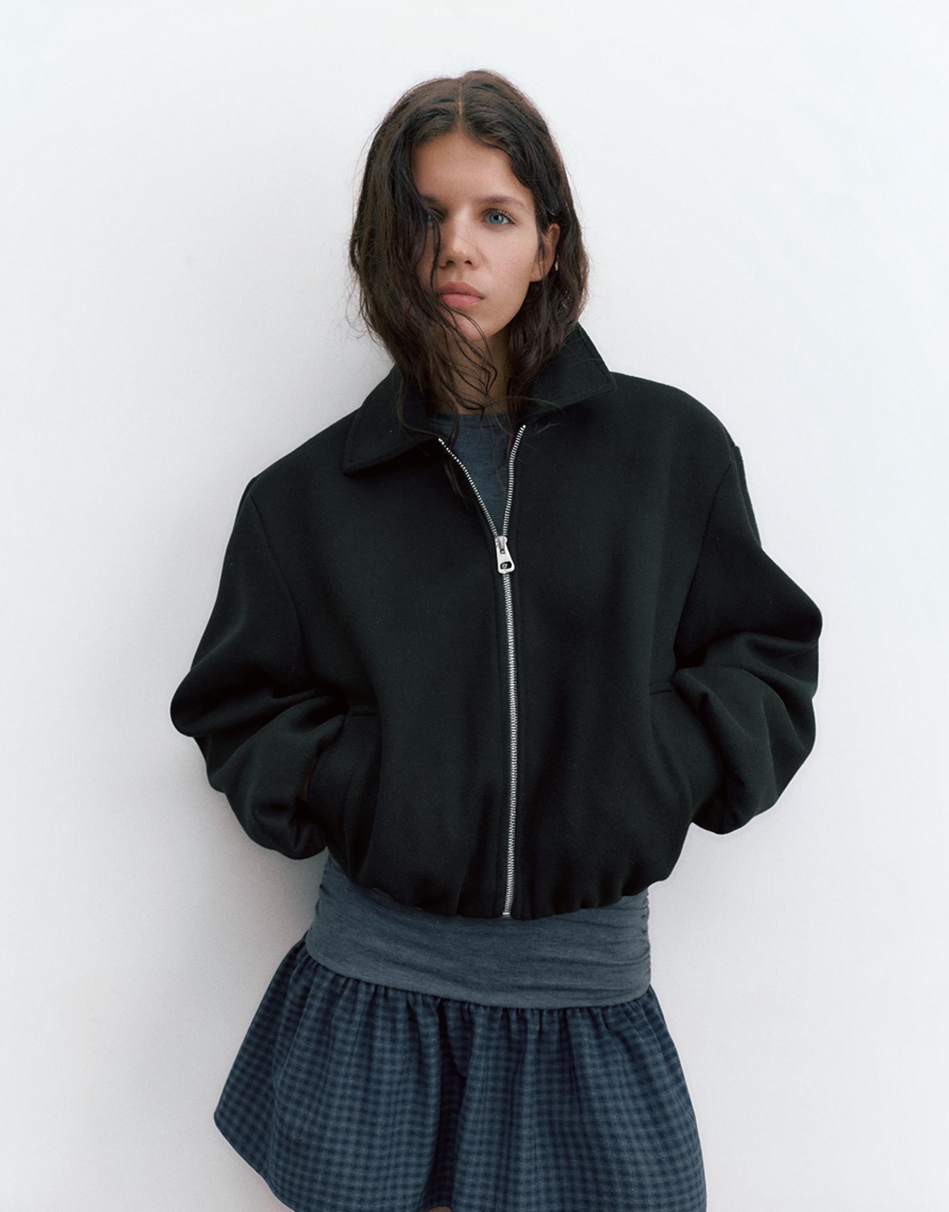 Yumuşak kumaş balon ceket - Görsel 13