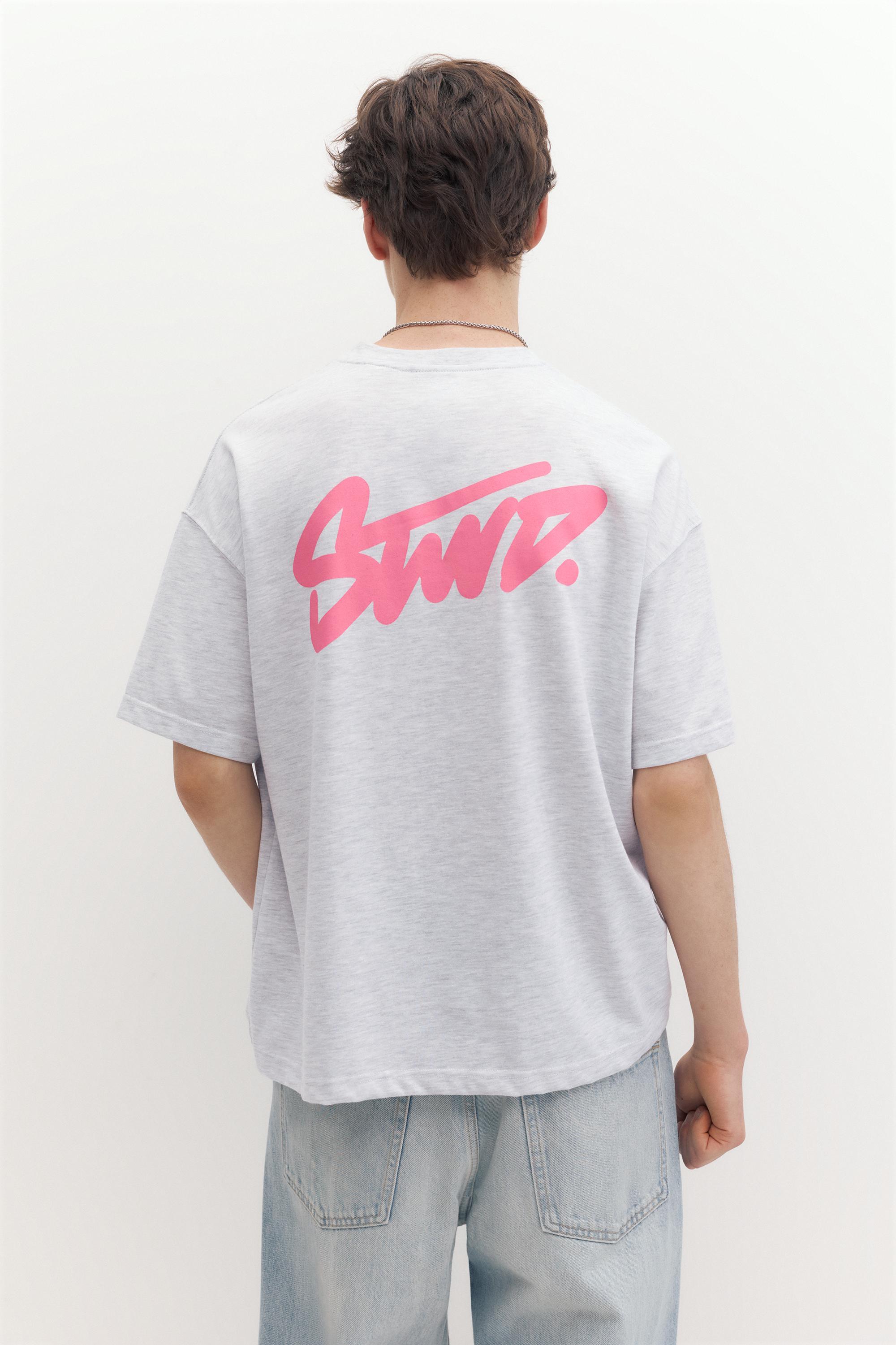 Boxy STWD logo T-shirt — Medium grey