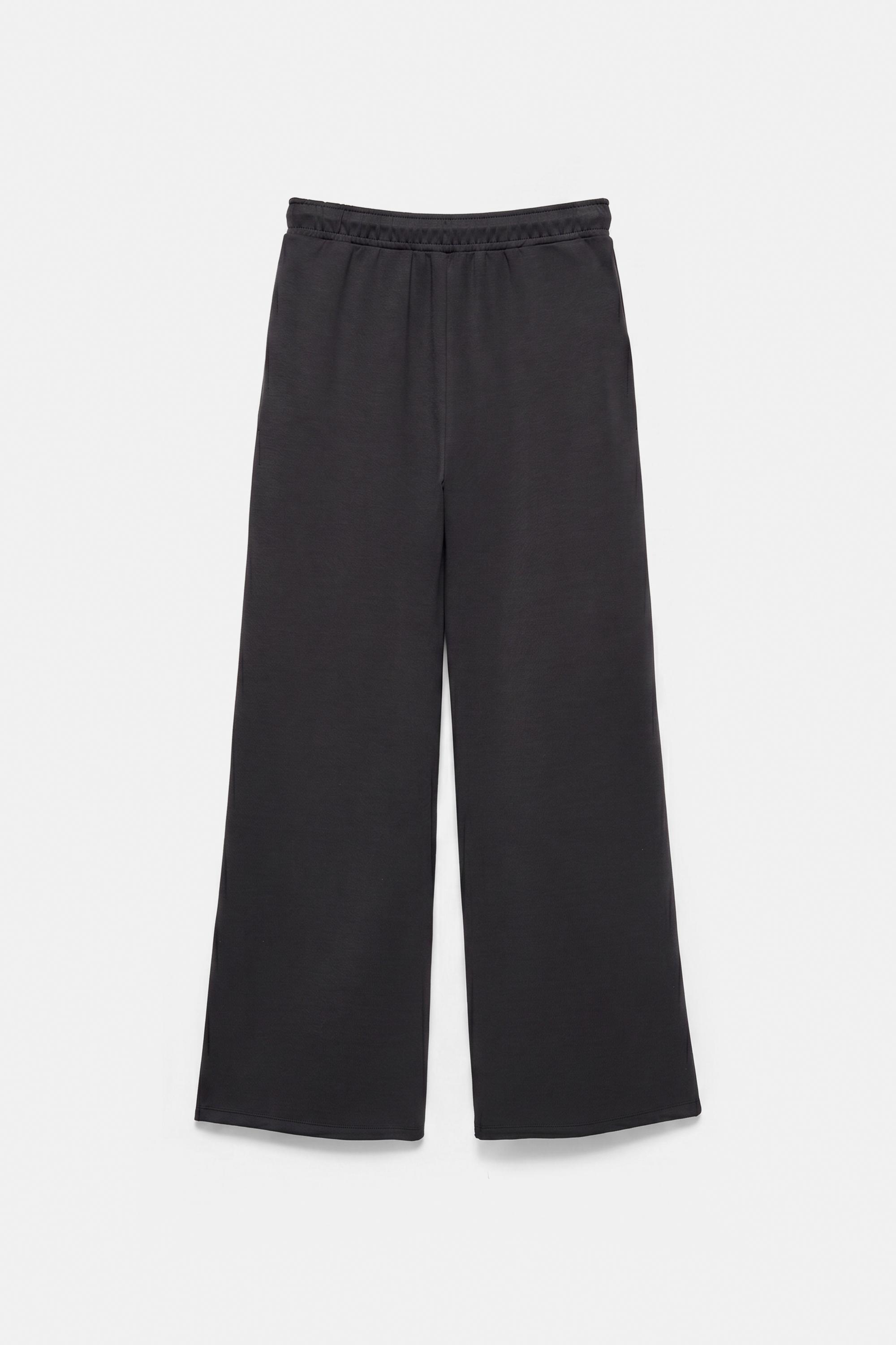 Modal wide-leg trousers — Anthracite grey