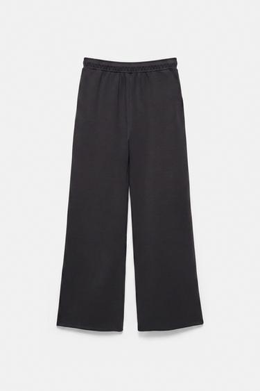 Soft-touch wide-leg trousers — Anthracite grey 5