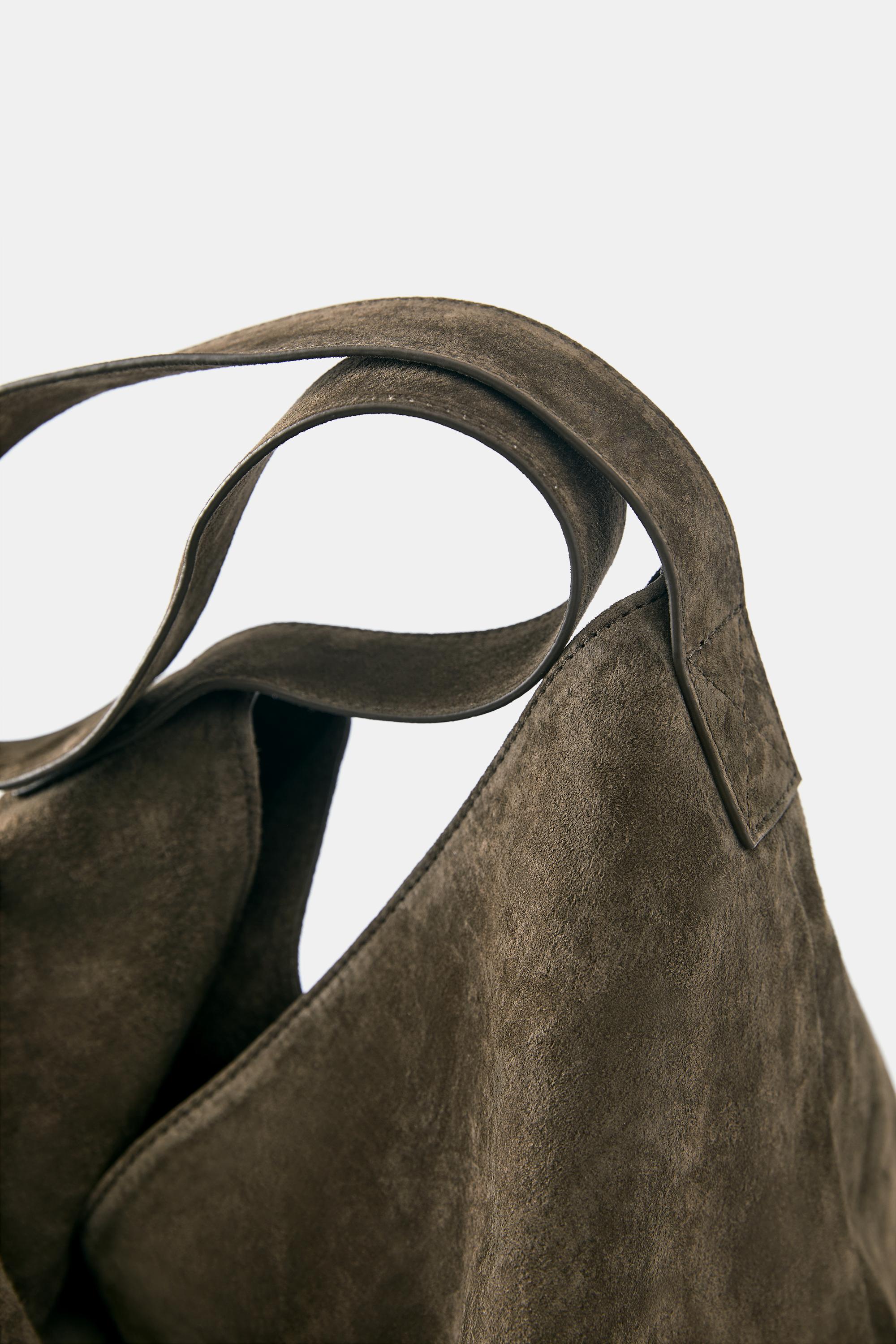 Leather tote bag — Brown