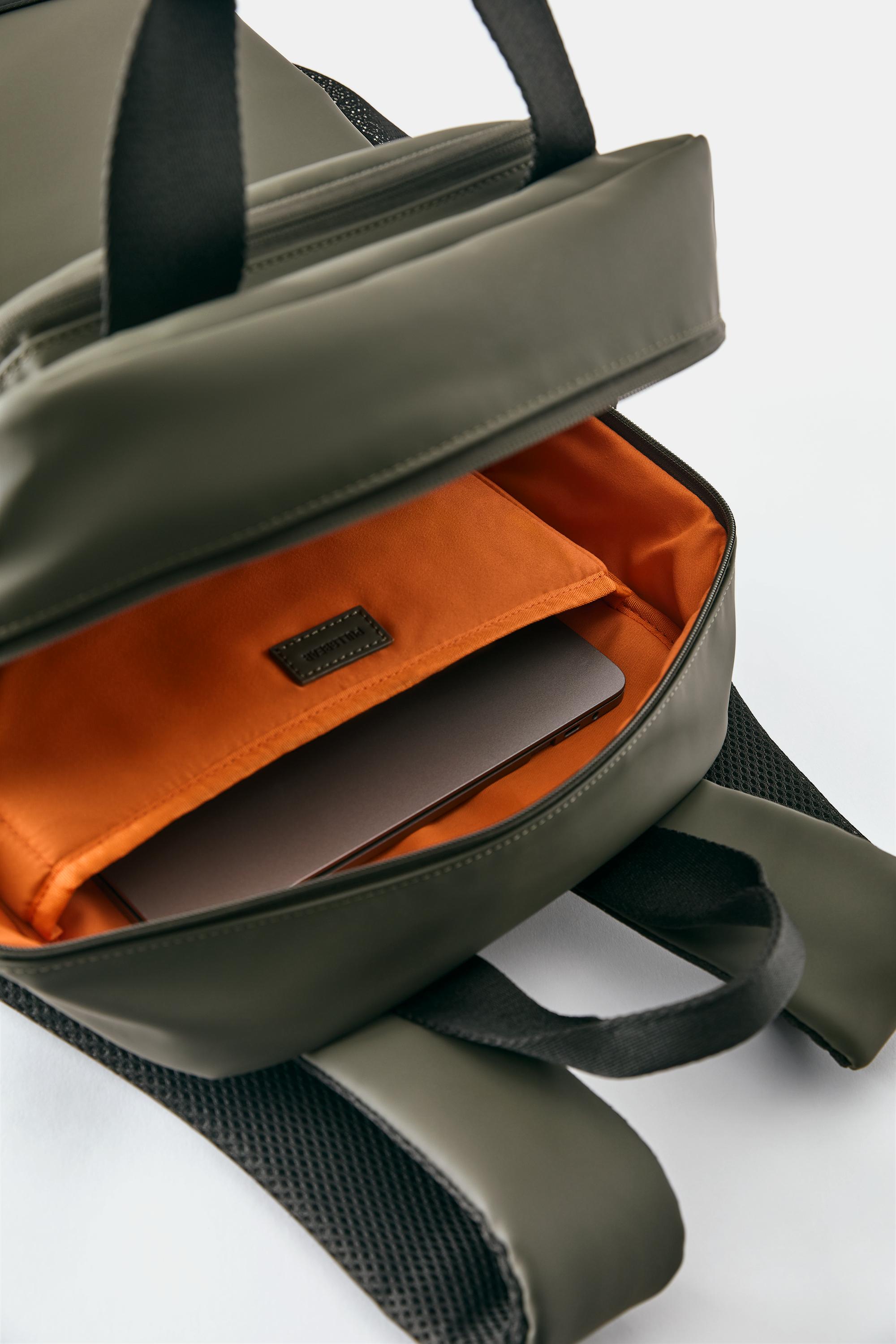 Rubberised backpack — Khaki