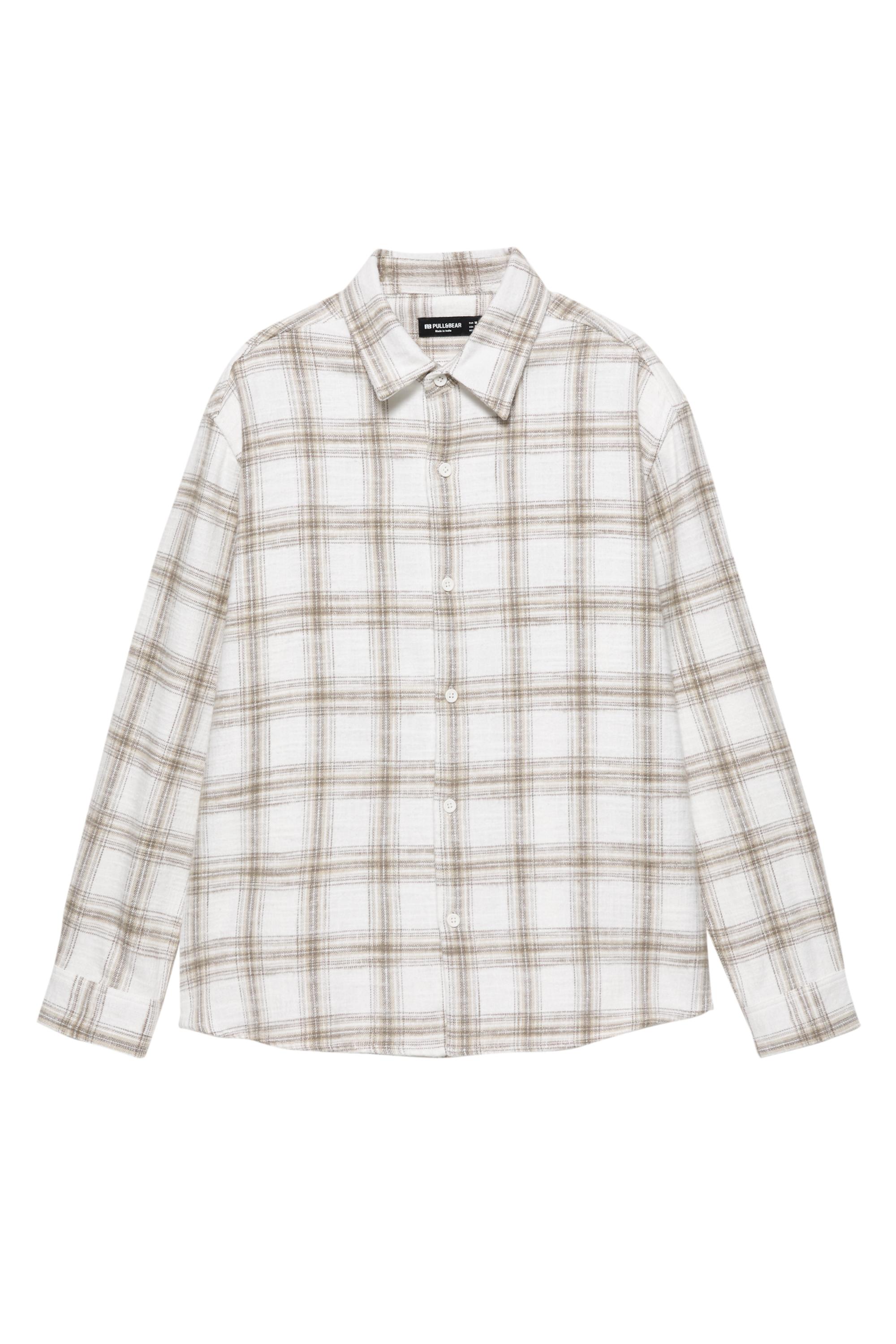 Kareli uzun kollu gömlek - Görsel 4