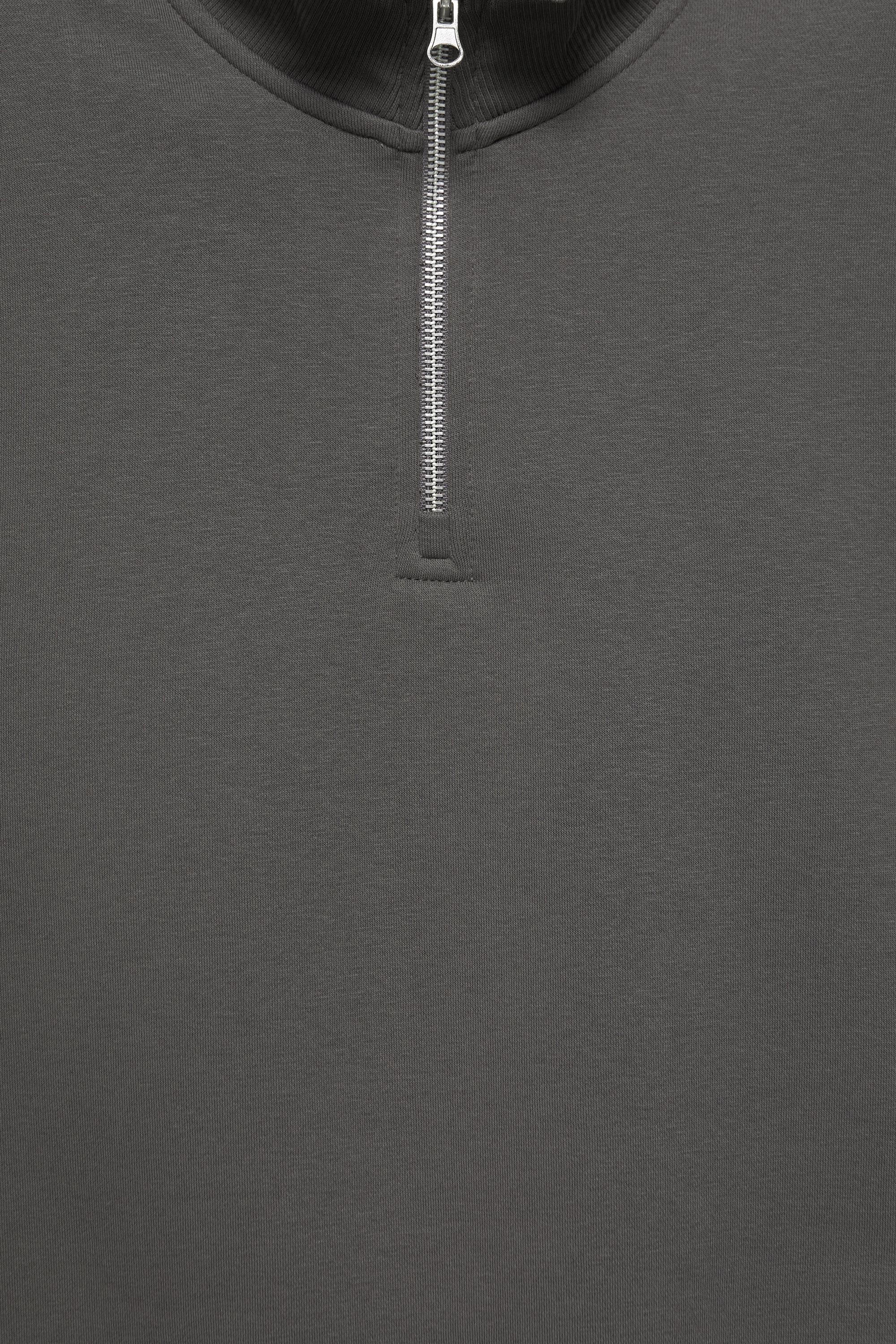Quarter-zip sweatshirt — Anthracite grey