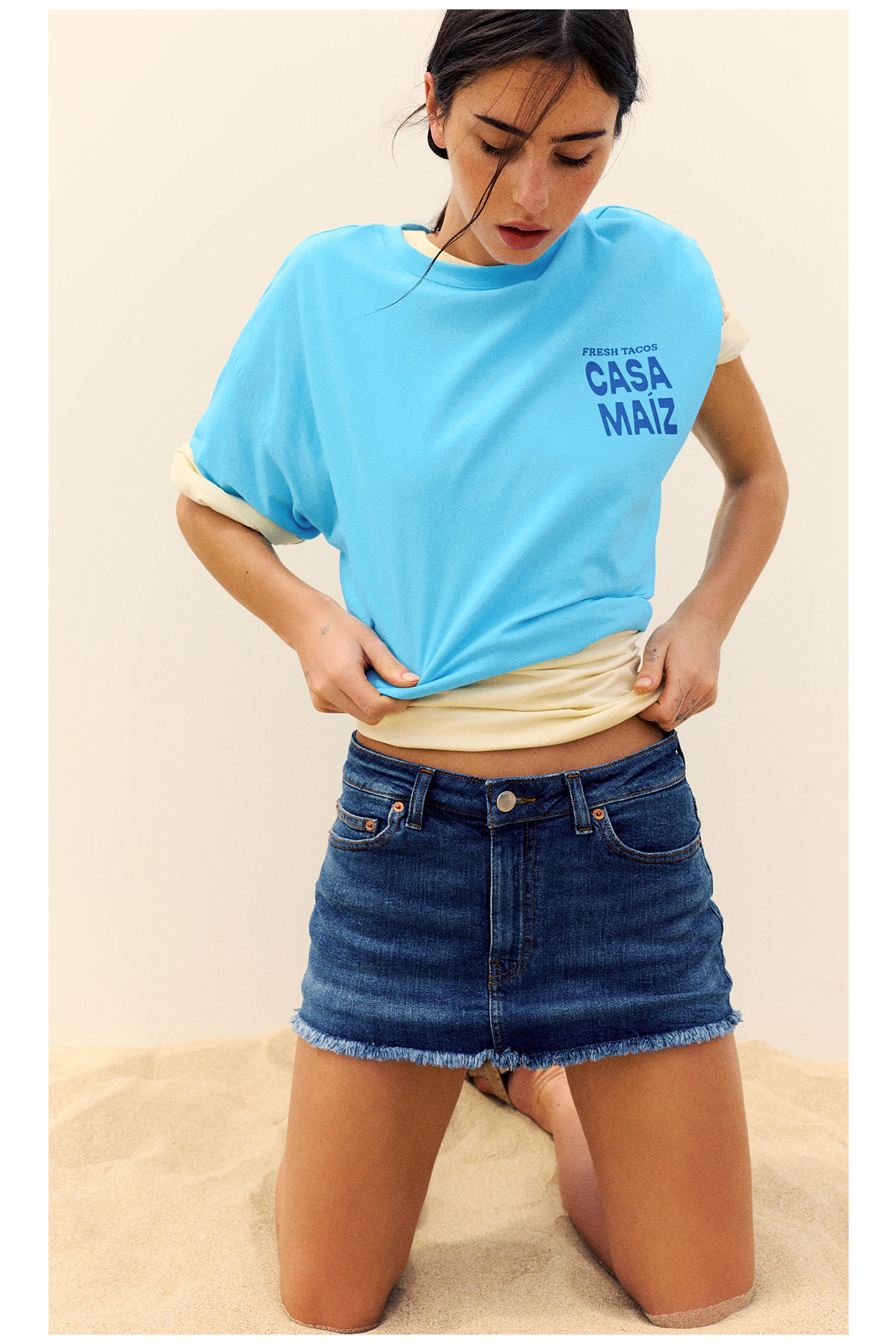 Taco graphic T-shirt — Pale blue