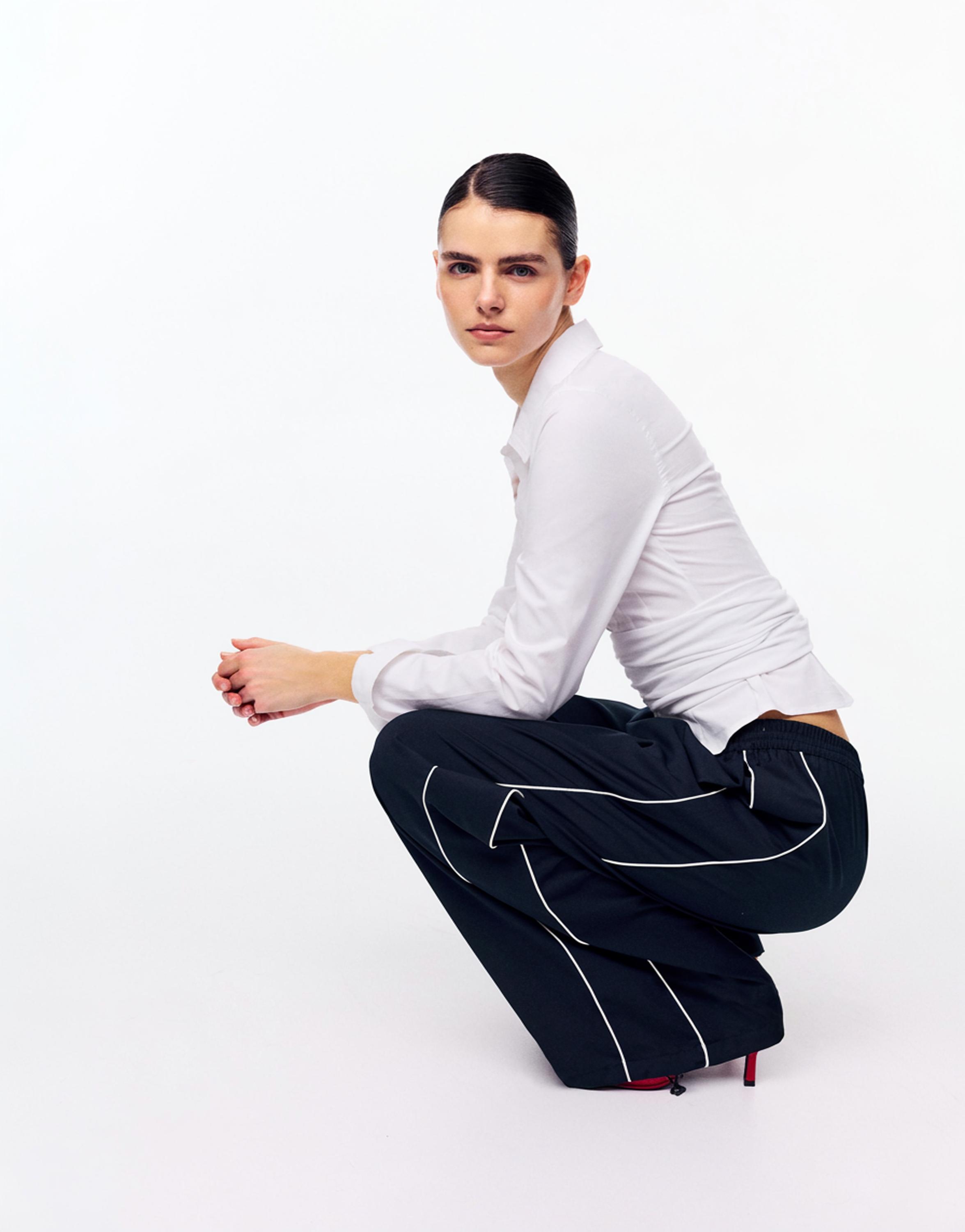 Contrast tracksuit trousers — Navy