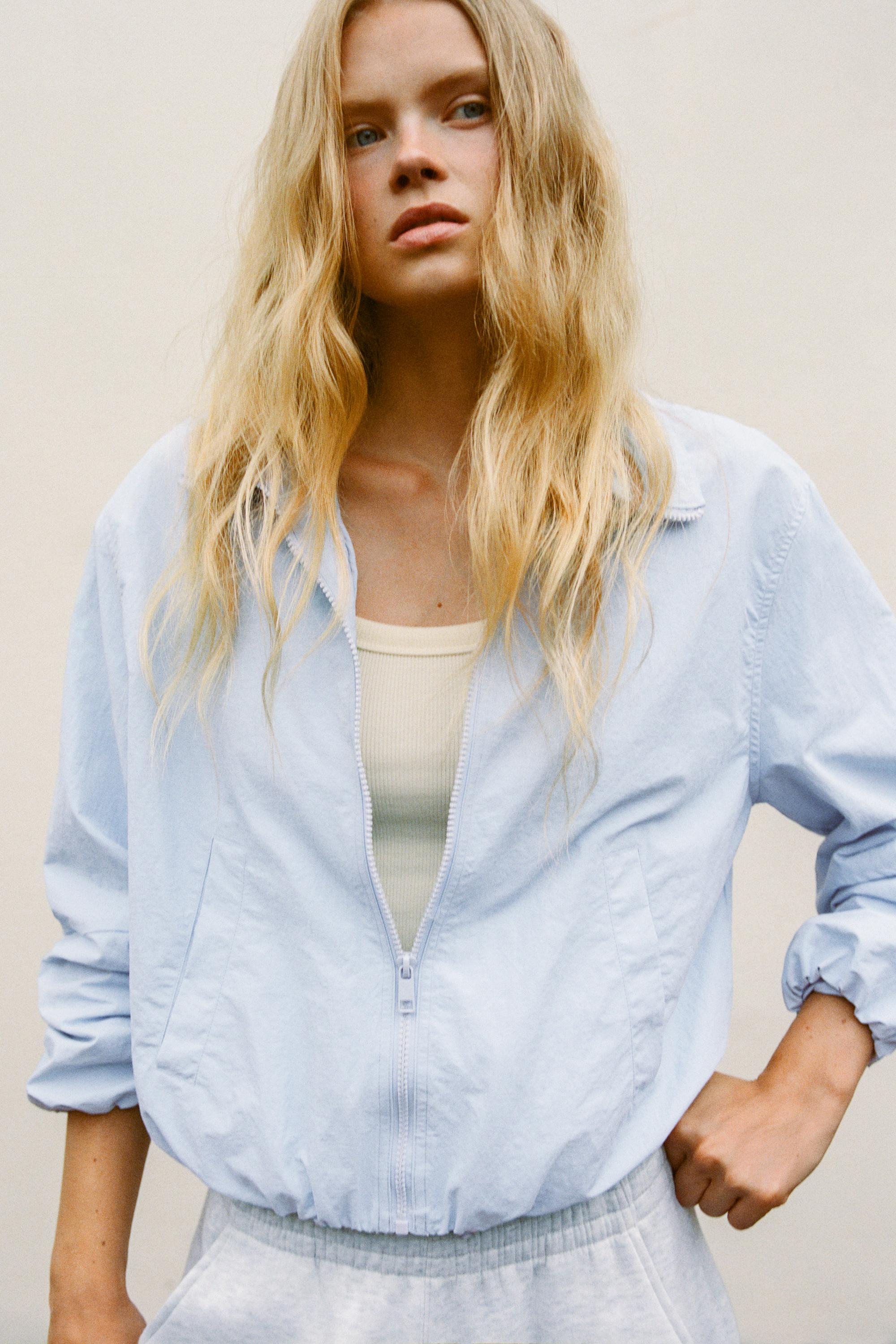 Lightweight bomber jacket — Pastel blue