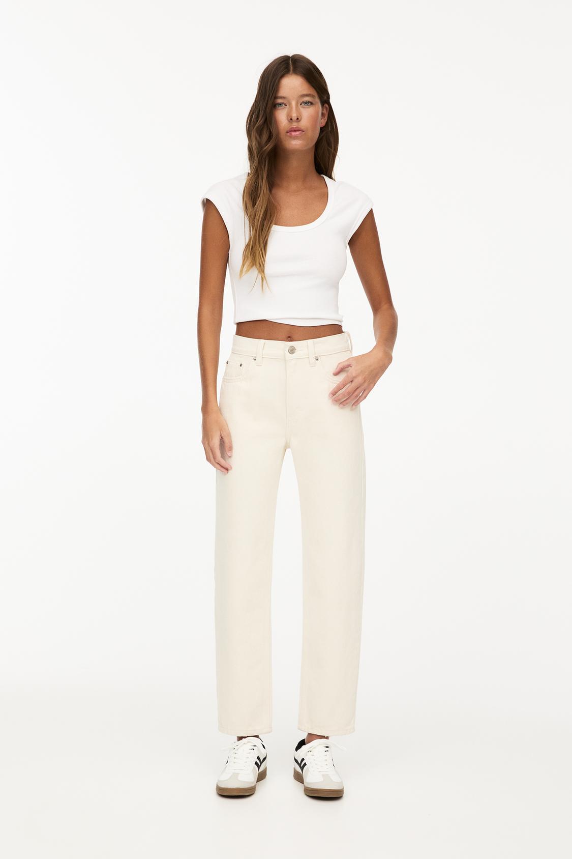 Mom Taille Jean Mom Blanc Jean Mom Taille Haute Femme MANGO France