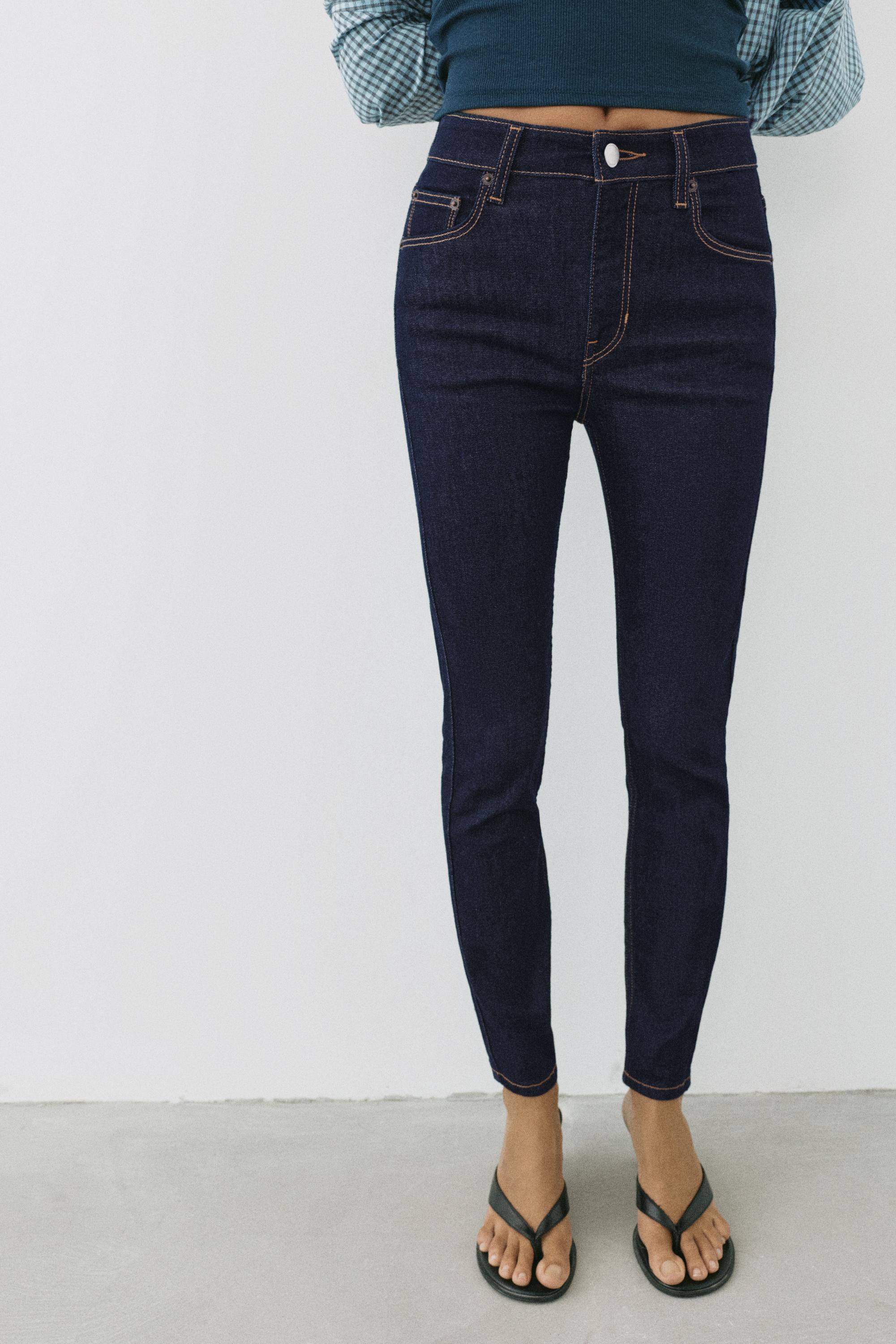 High-waist skinny jeans — Navy