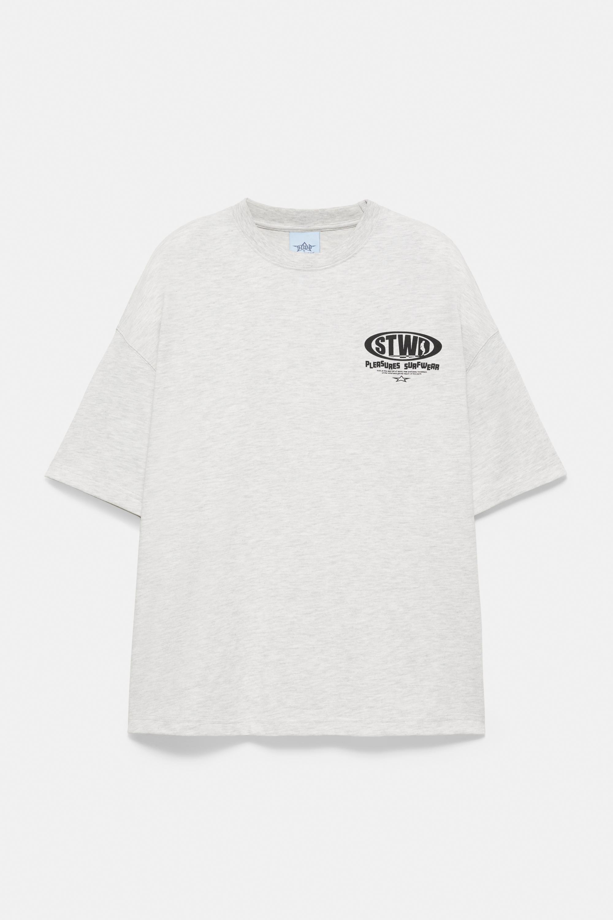 Pleasures x STWD boxy T-shirt — Grey/Taupe brown