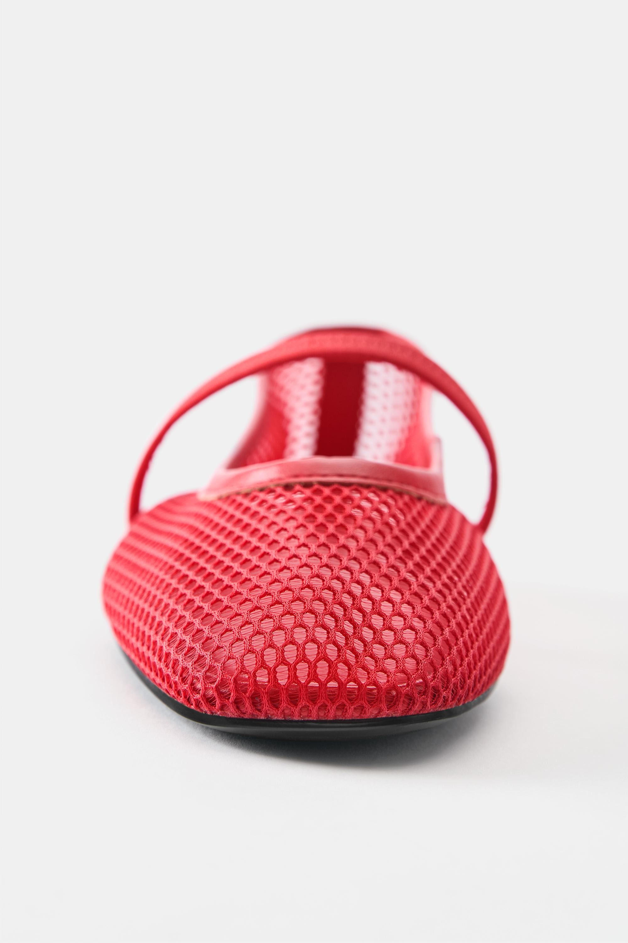 Mesh ballet flats — Red
