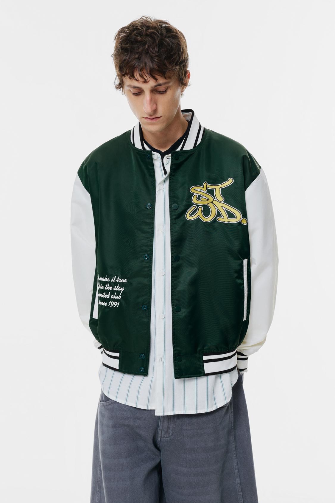 Jacket Giubbotto Varsity Toppe Giacca College Con Toppe PULL&BEAR