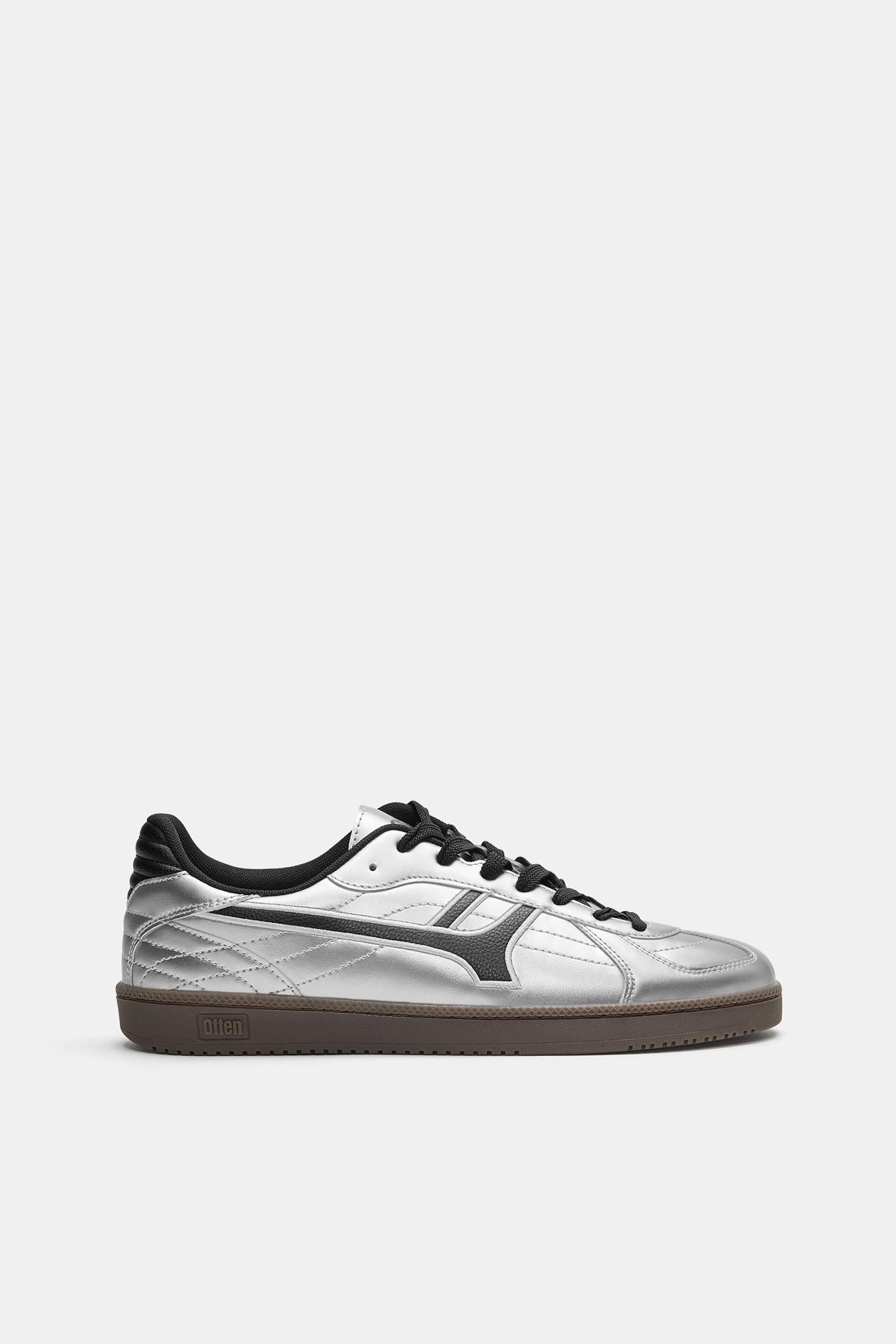 Retro metallic trainers — Silver