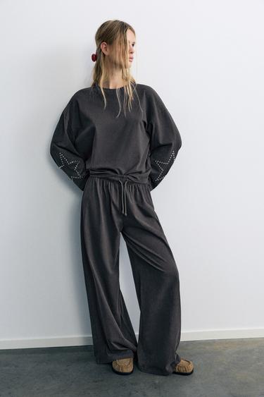 Wide-leg star trousers — Grey 1