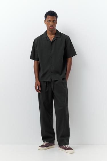 Linen blend jogger trousers — Black 4