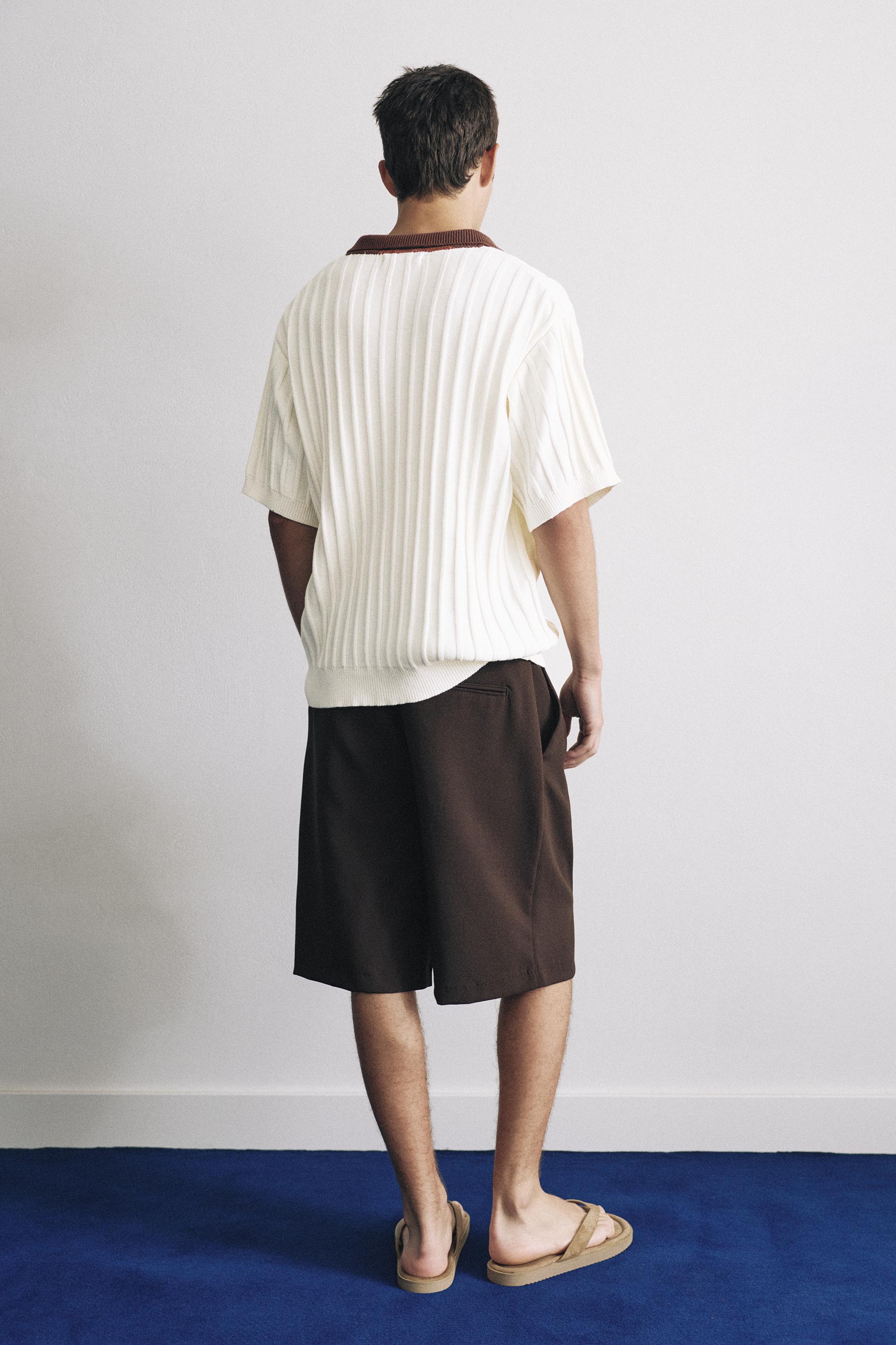 Contrast collar polo shirt — Off white
