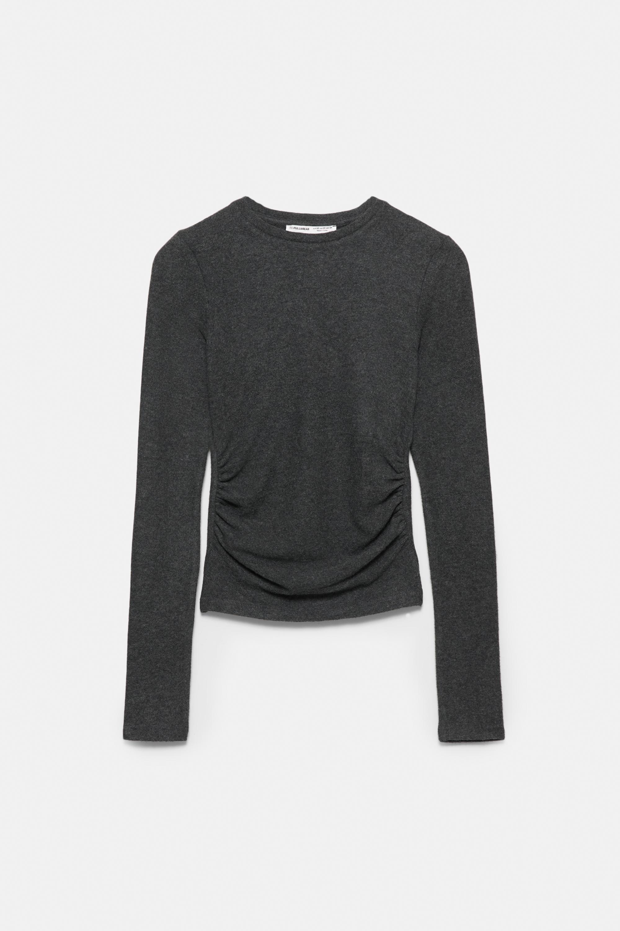 Büzgülü yumuşak dokulu tişört - Görsel 46