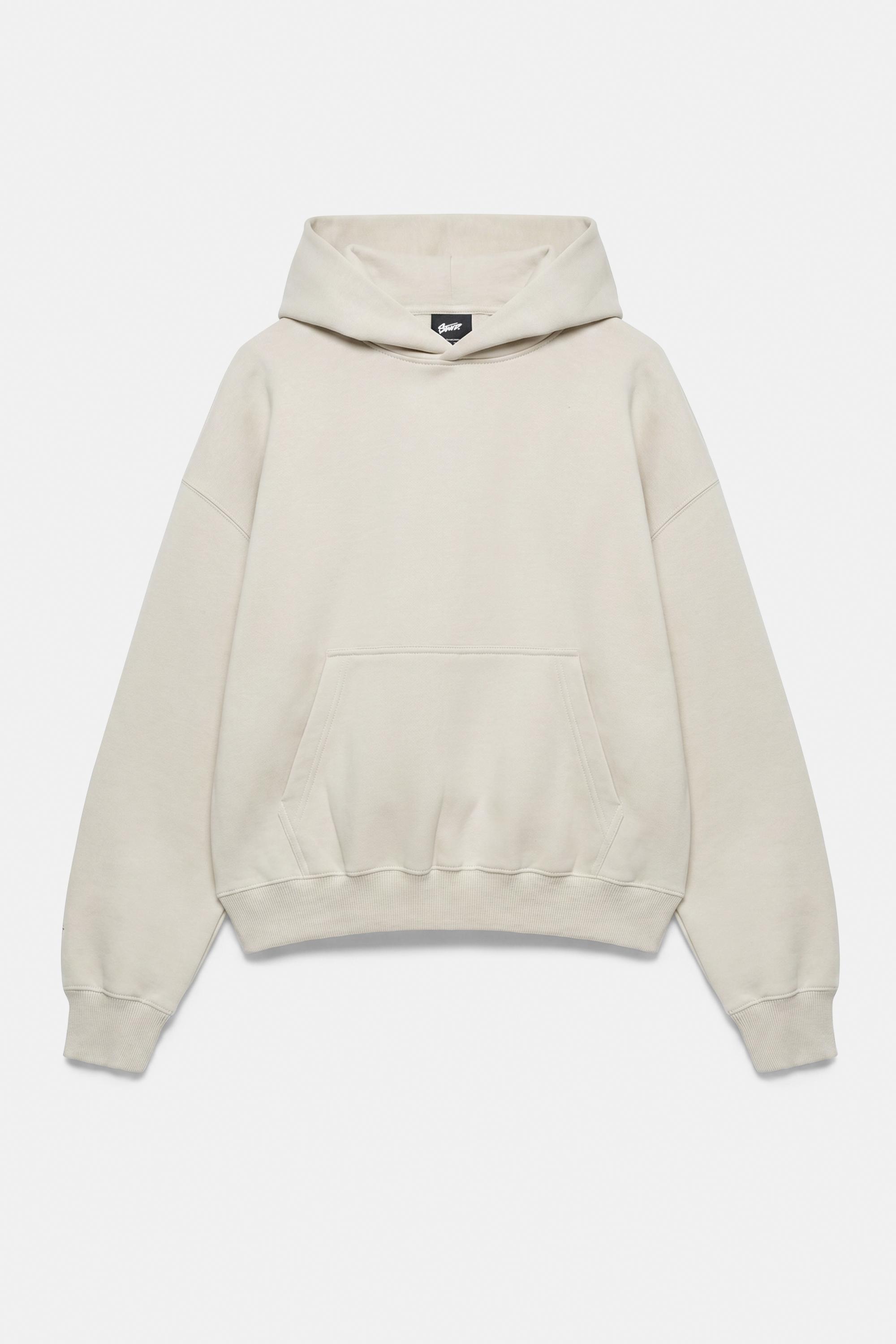 STWD boxy-fit logo hoodie — Ash