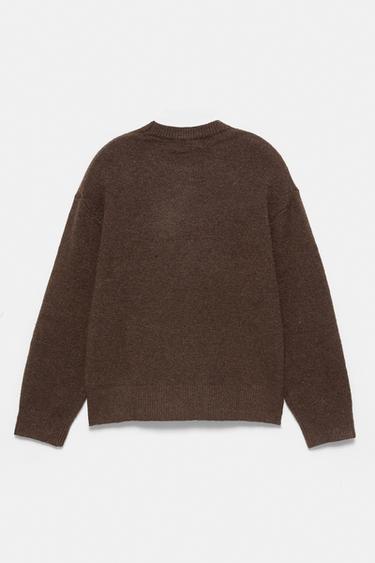 Basic round neck jumper — Brown 6