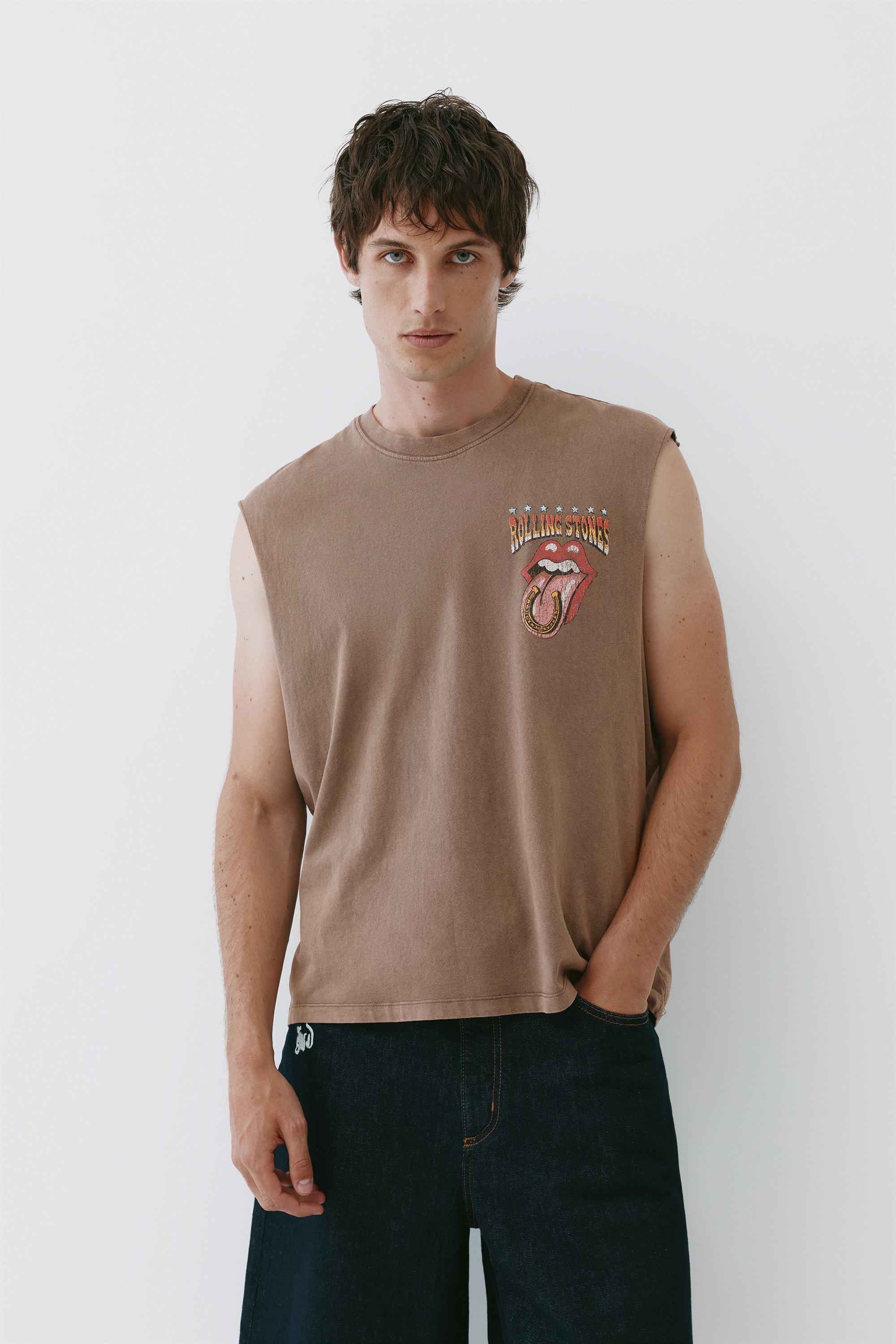 Rolling Stones vest top — Brown