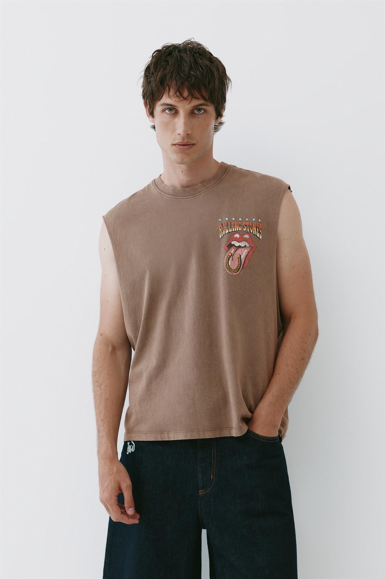 Rolling Stones vest top — Brown