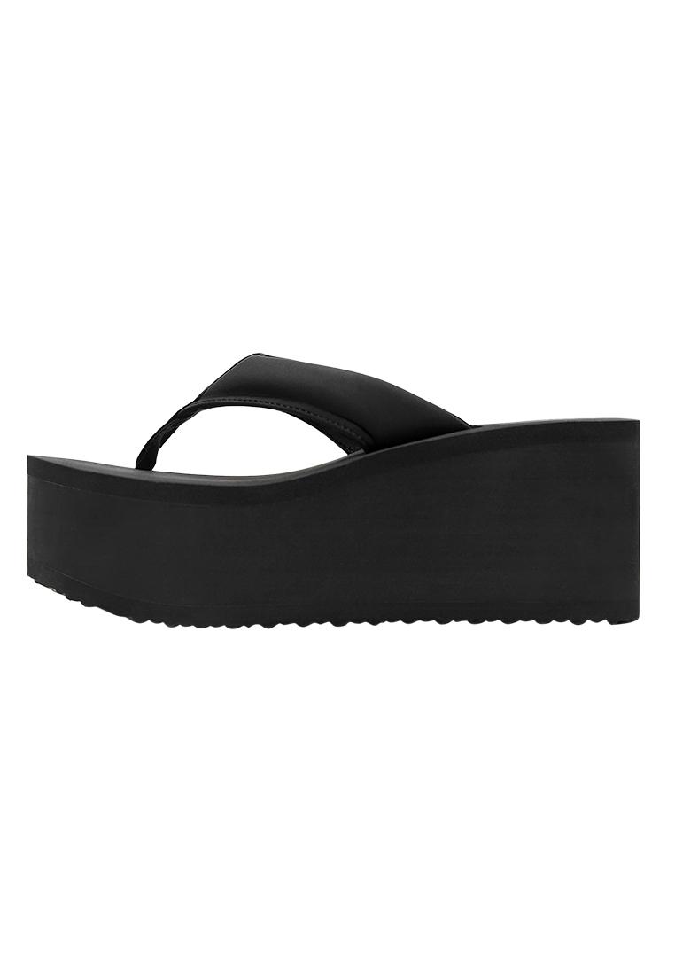 Platform wedge sandals — Black