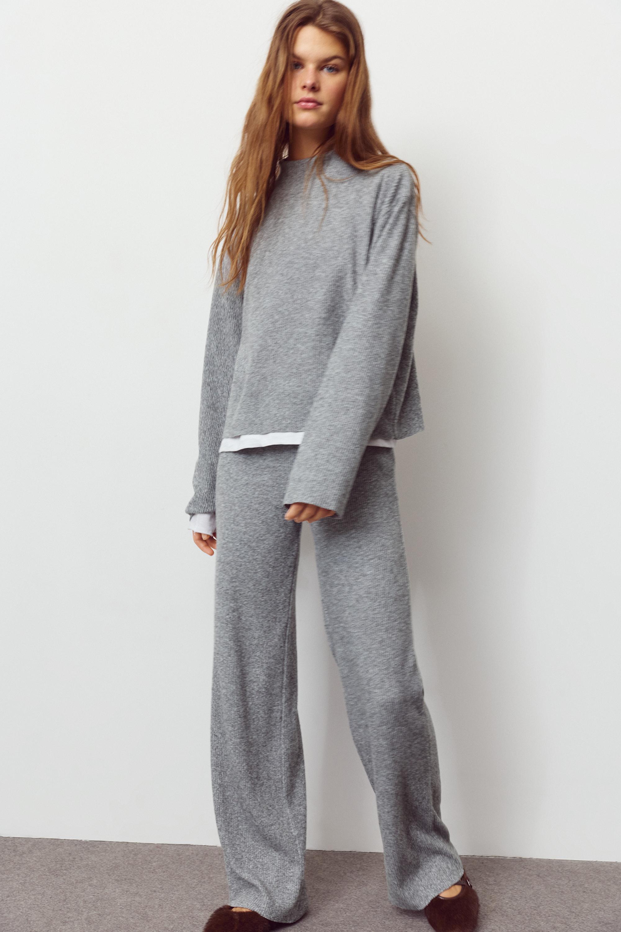 Soft touch straight fit trousers — Grey