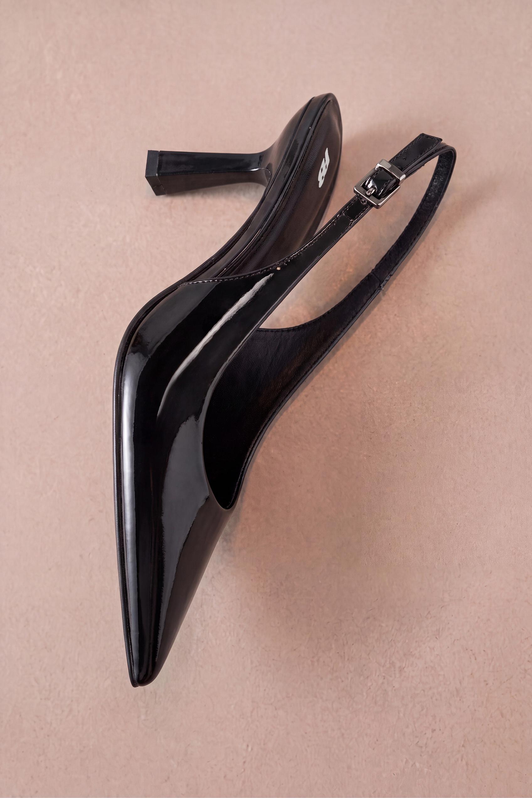 Patent slingback heels — Black