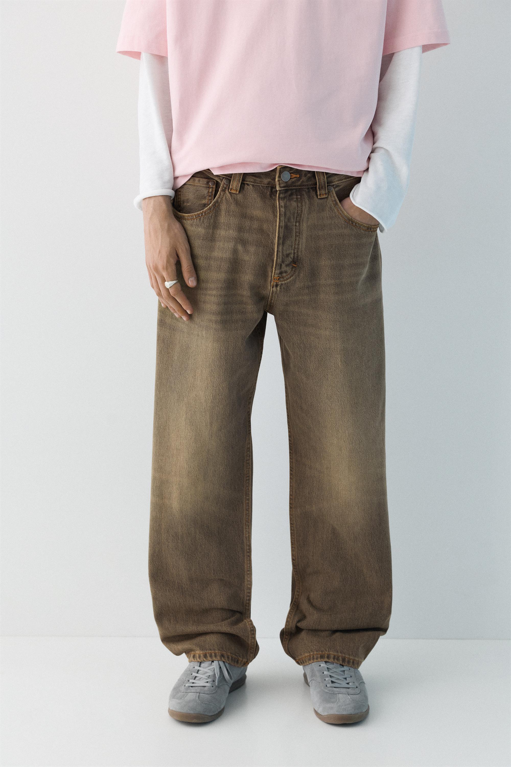Regular straight-leg jeans — Tobacco brown