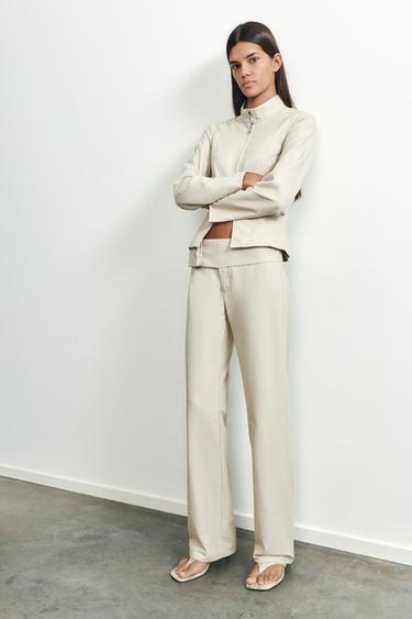 Straight trousers with buckle — Sand 1