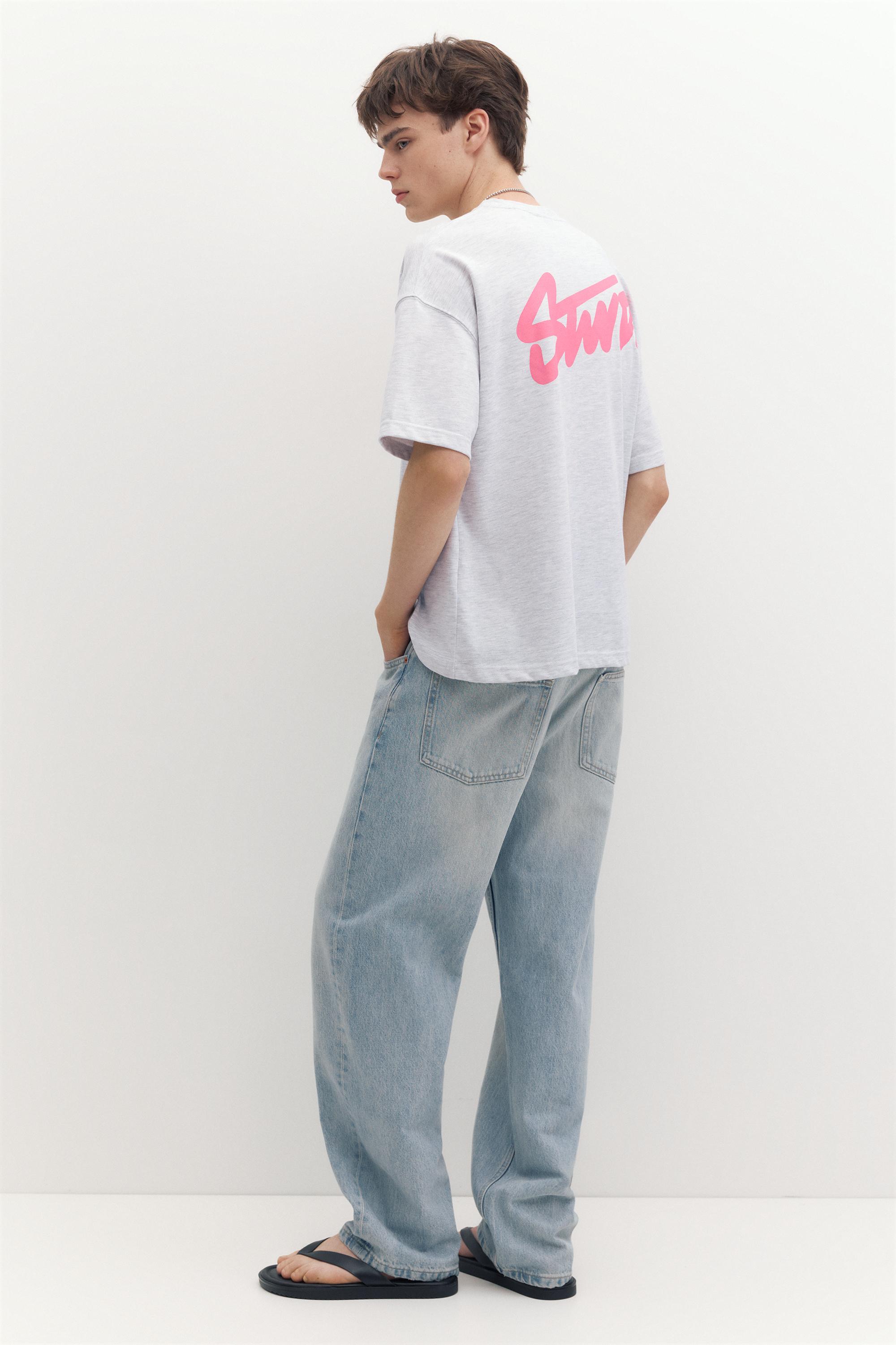 Boxy STWD logo T-shirt — Medium grey