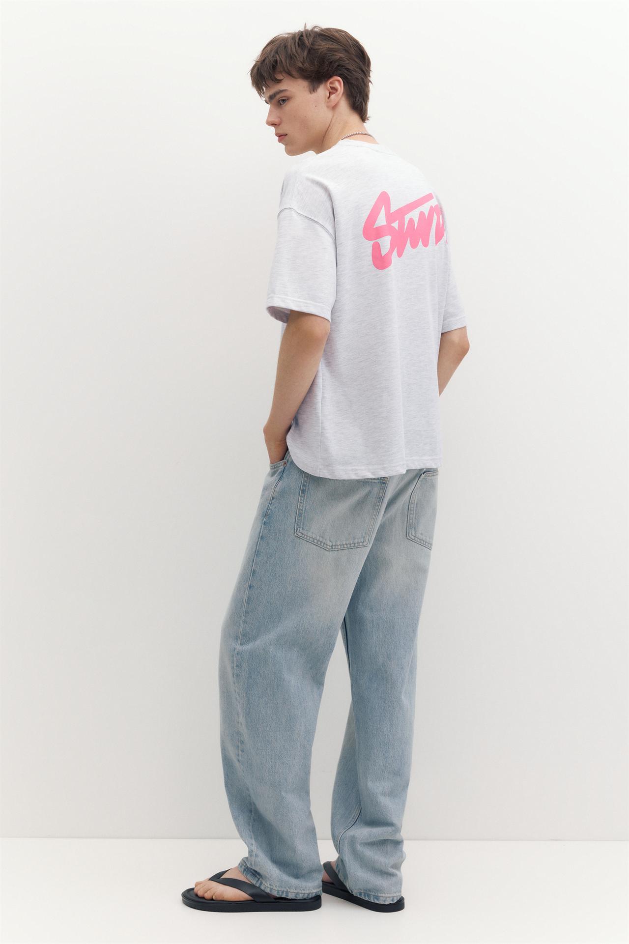 Boxy STWD logo T-shirt — Medium grey