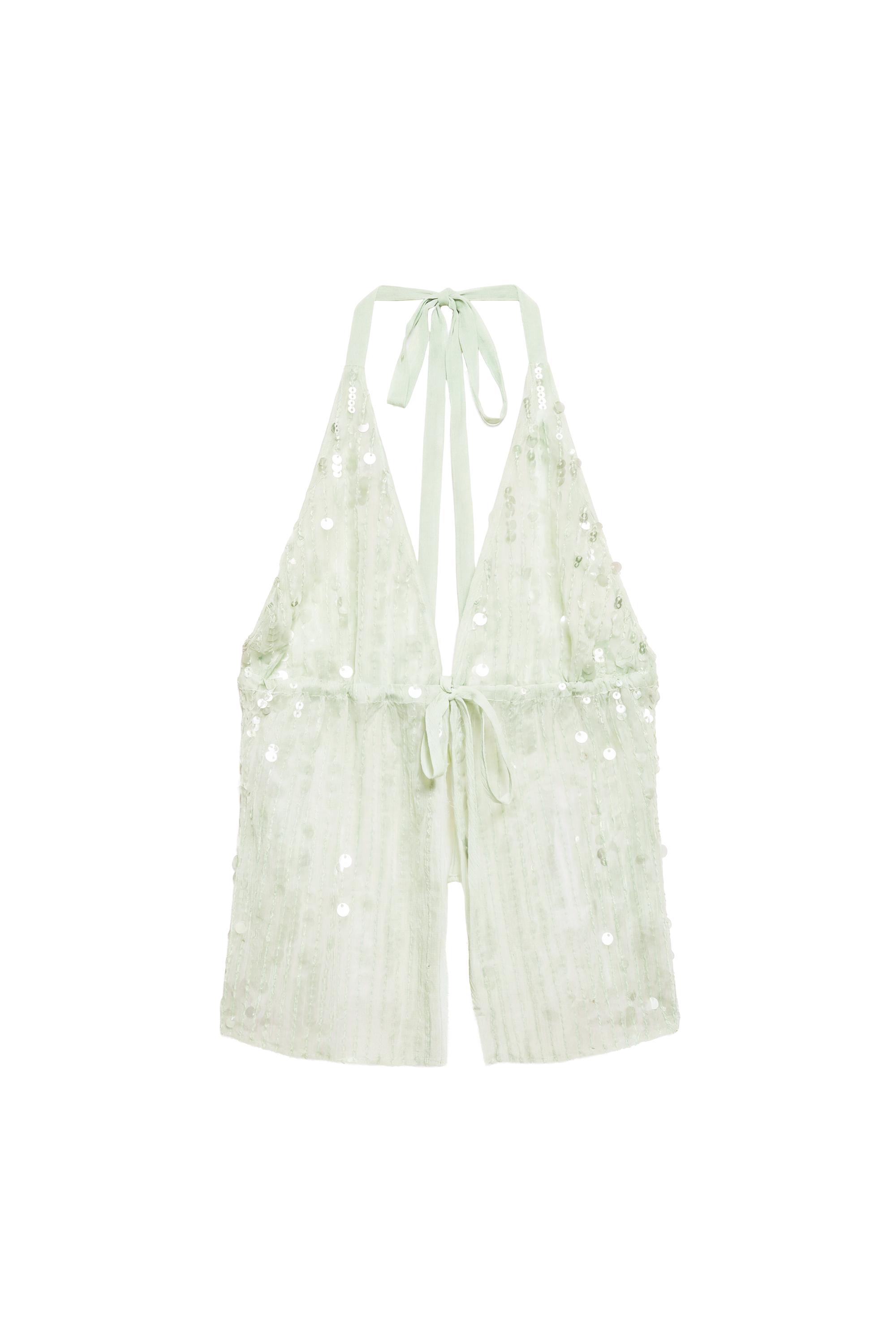 Pull&Bear Pullu halter top görsel 3
