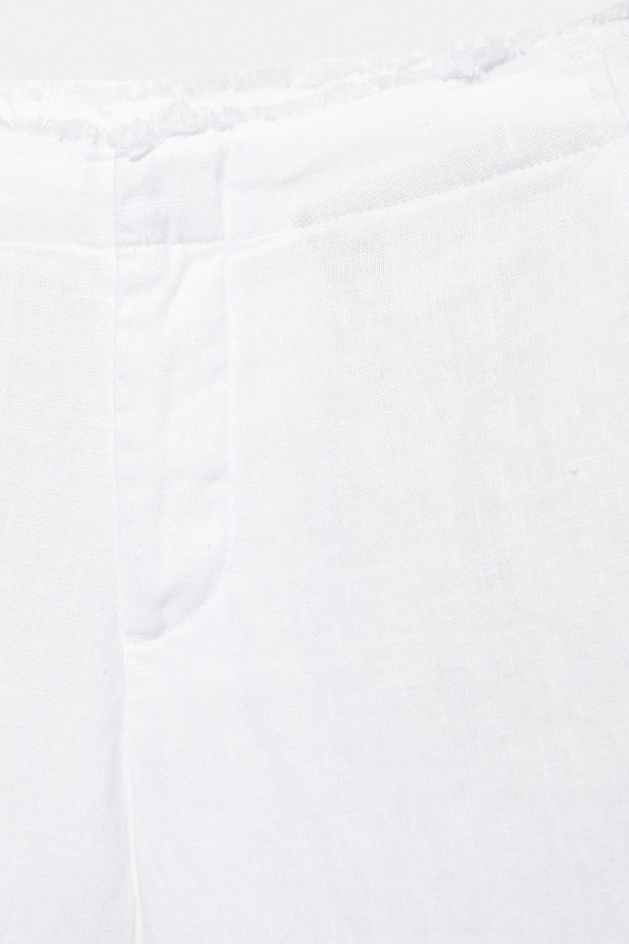 100% linen trousers — White