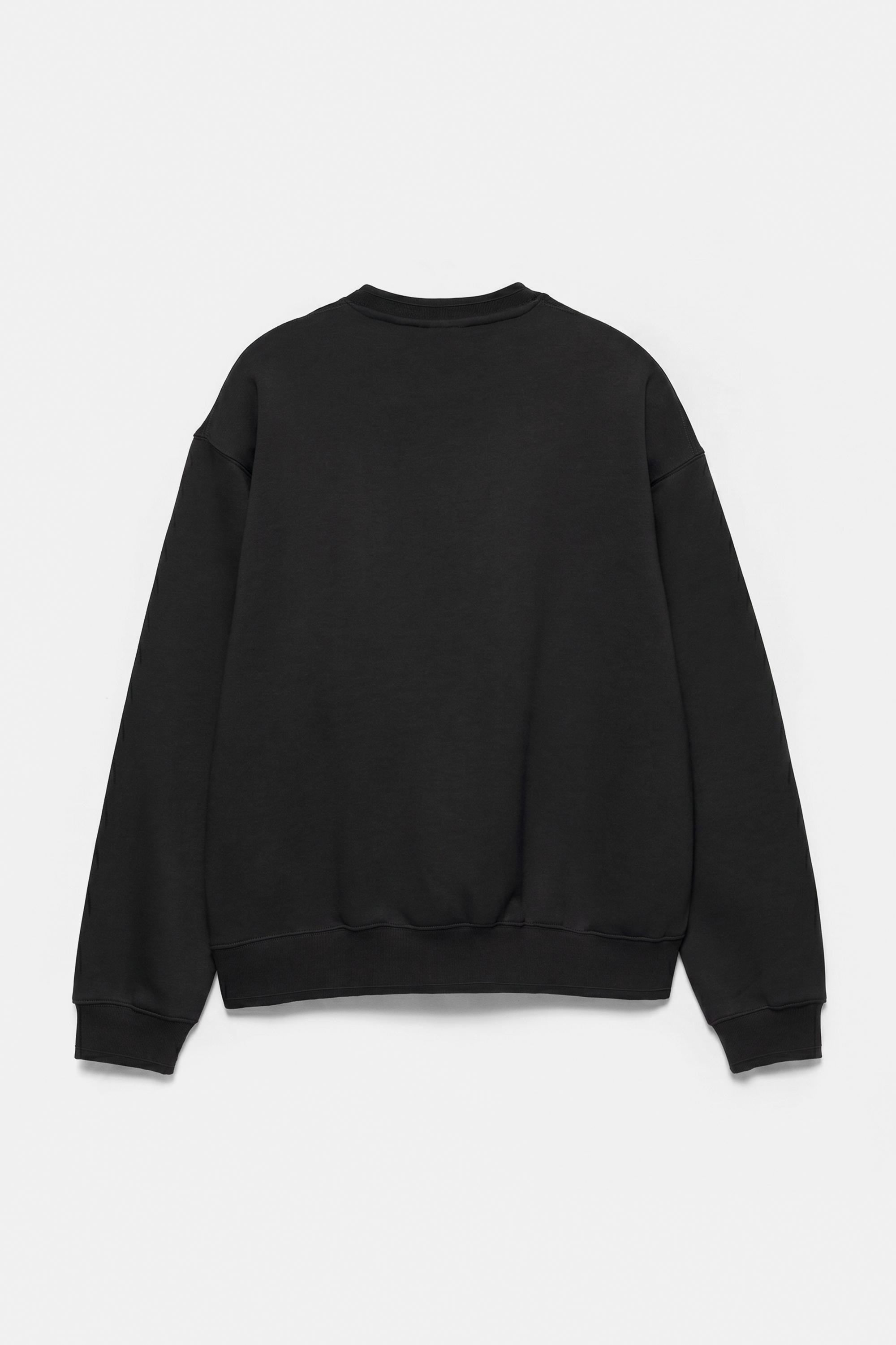 Relaxed fit round neck sweatshirt — Black
