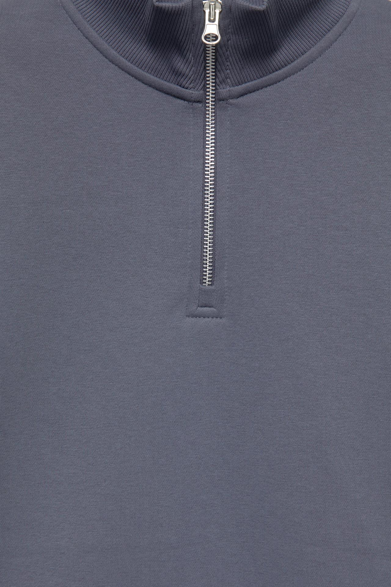 Quarter-zip sweatshirt — Grey blue