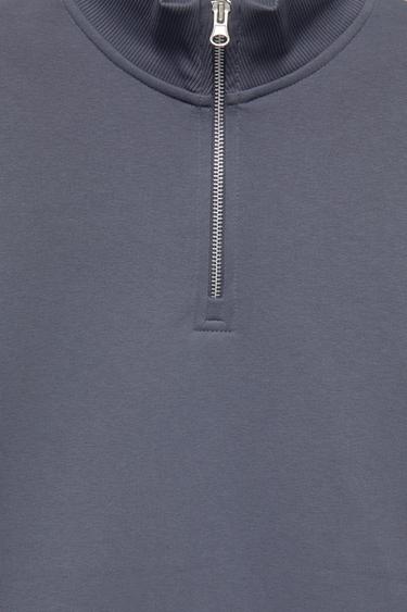 Quarter-zip sweatshirt — Grey blue 7