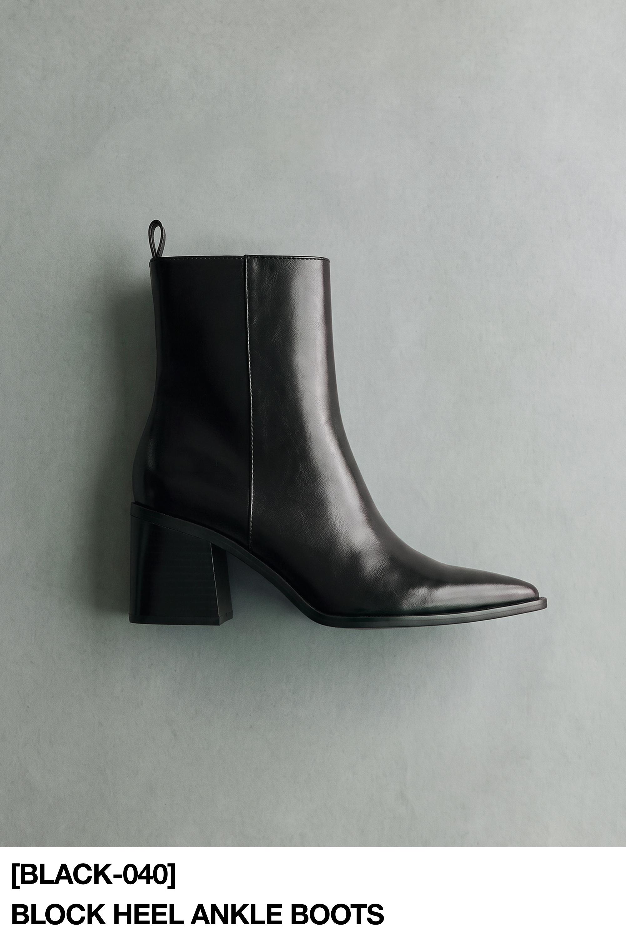 Block heel ankle boots — Black
