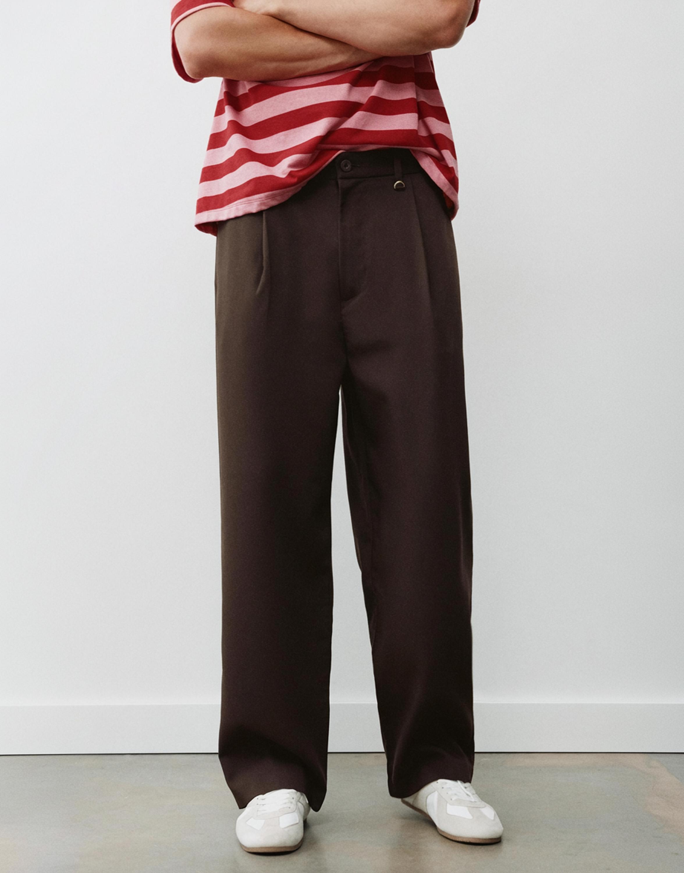 Tailored darted trousers — Brown