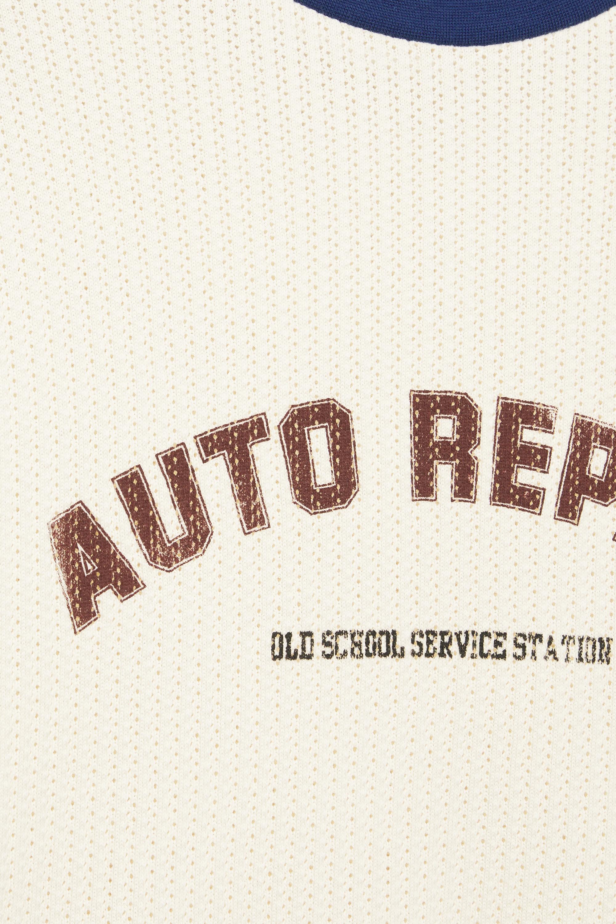 Grafik desenli kısa kollu süveter - Görsel 5