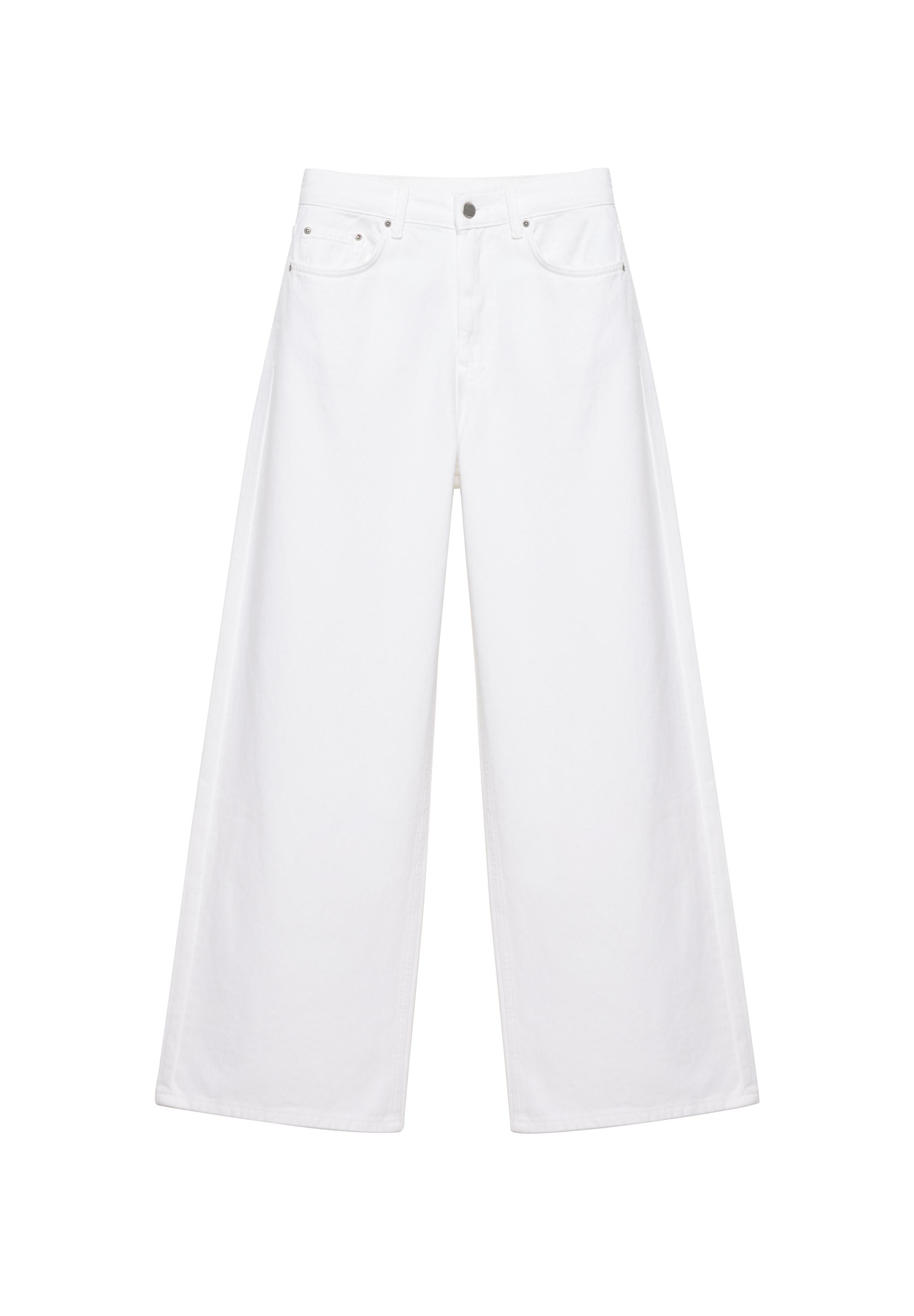 Mid-waist baggy jeans — White