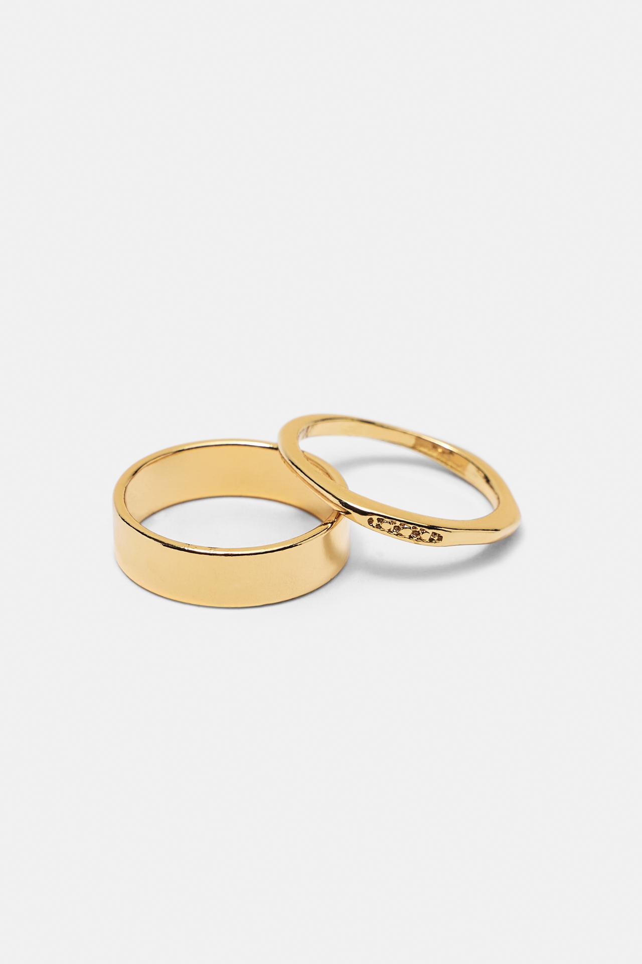 Pack of 3 textured rings — Gold