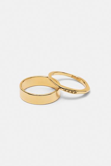 Pack of 3 textured rings — Gold 3