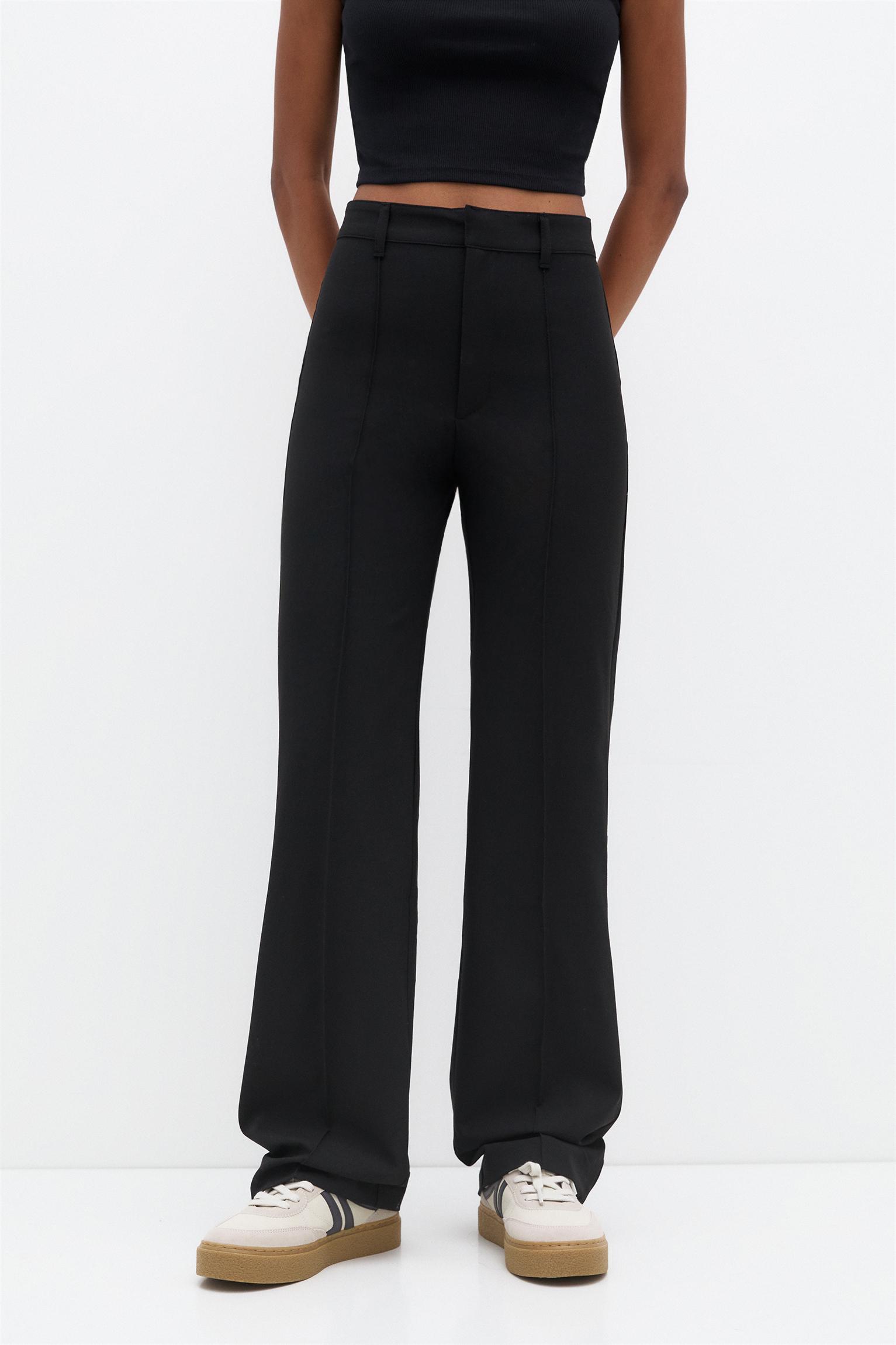 Smart trousers with seam detail — Black