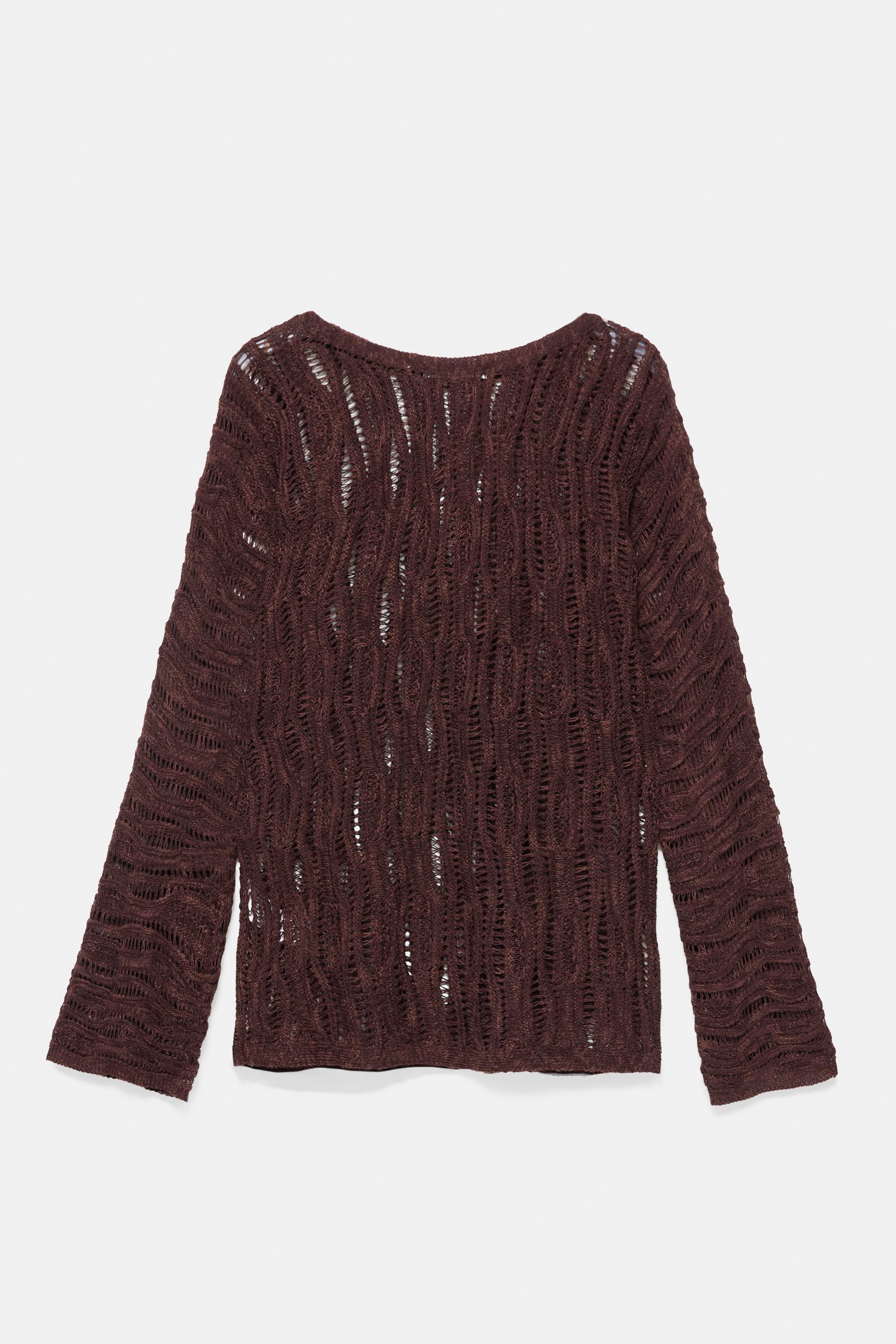 Cutwork jumper — Brown